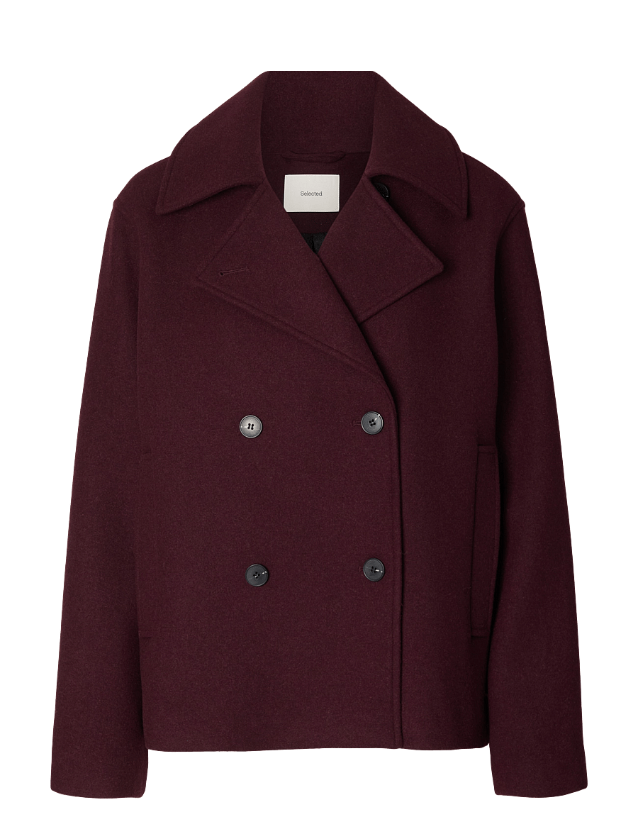 Selected - SLWZIA-ALMA WOOL BLEND JACKET NOOS - ulljackor - tawny port - 1