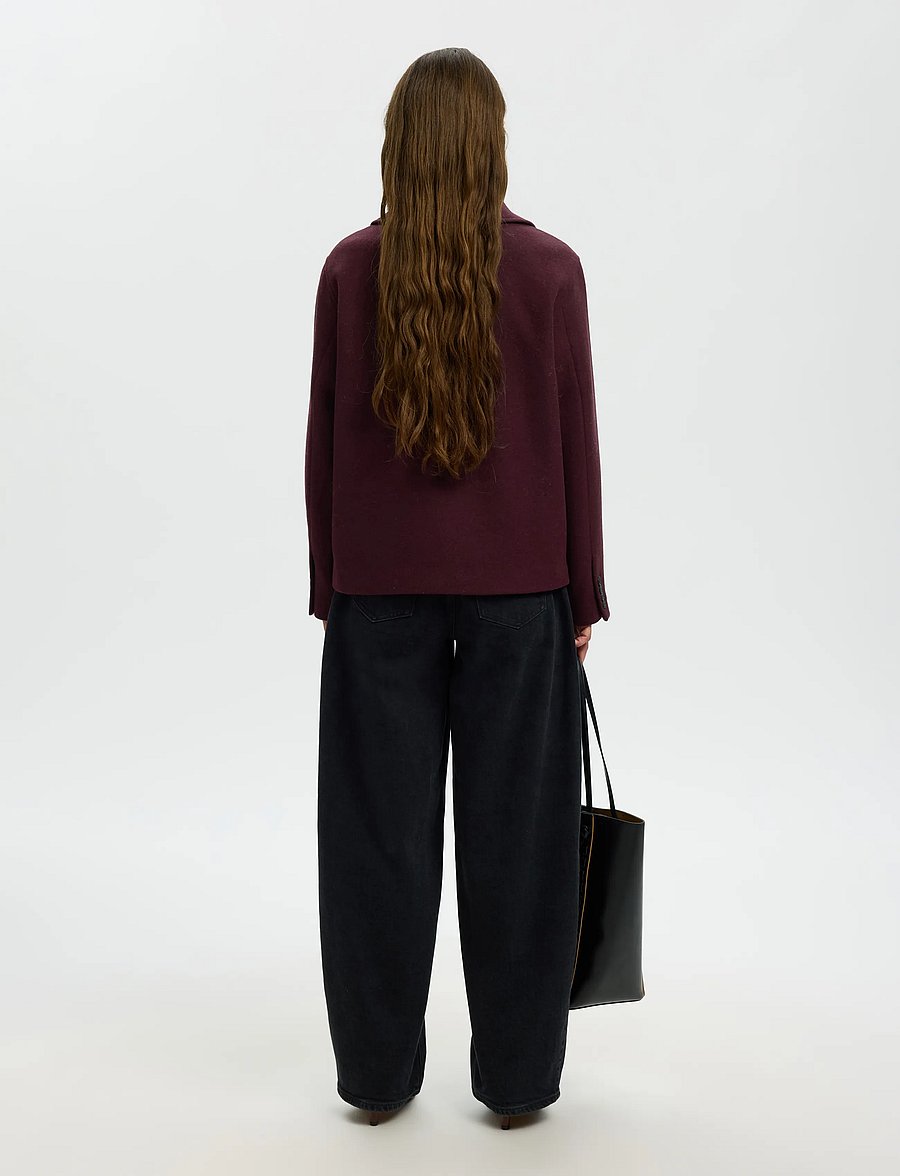 Selected - SLWZIA-ALMA WOOL BLEND JACKET NOOS - ulljackor - tawny port - 2