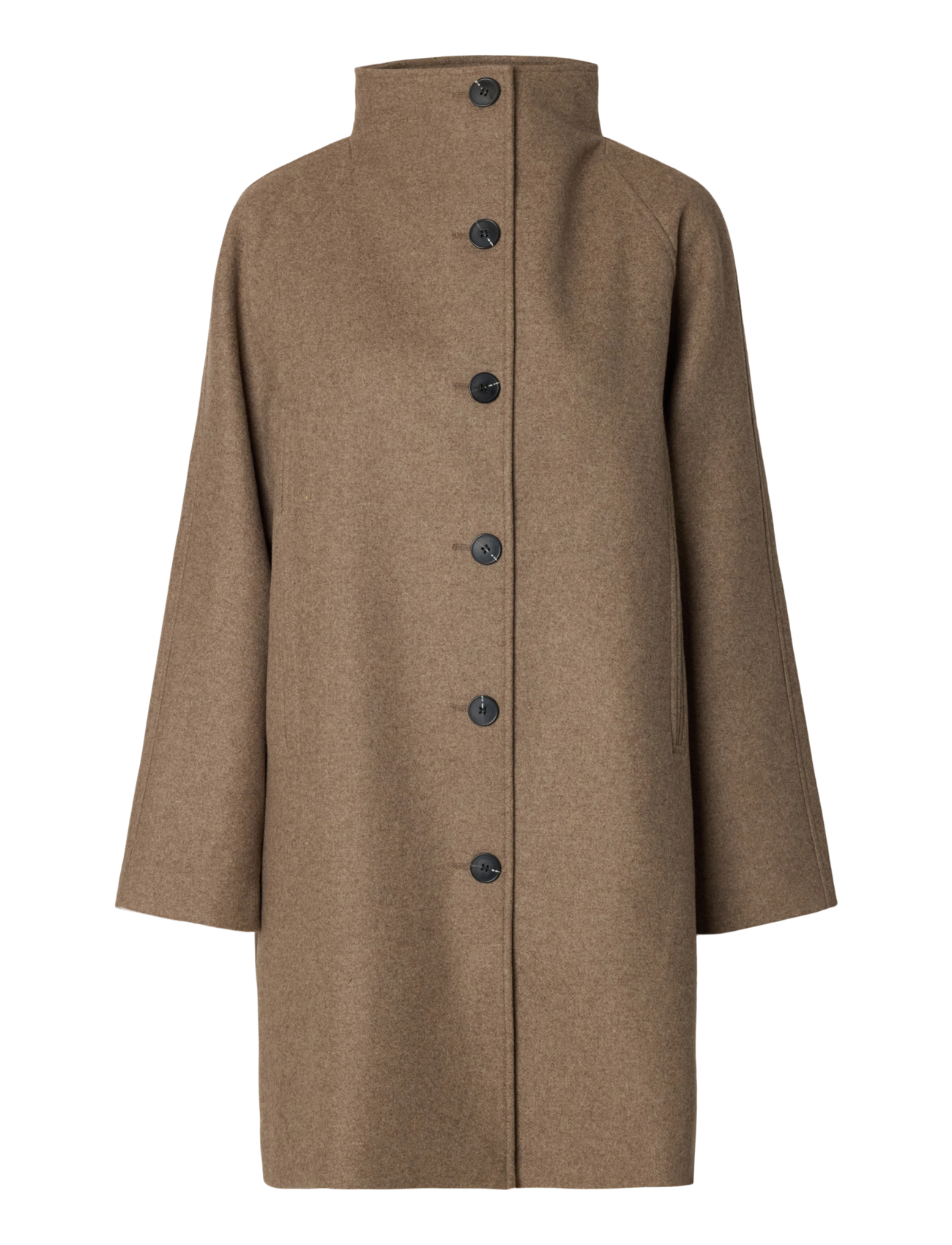 Selected - SLWZIA-VINNI WOOL BLEND COAT NOOS - winterjacken - fallen rock - 1