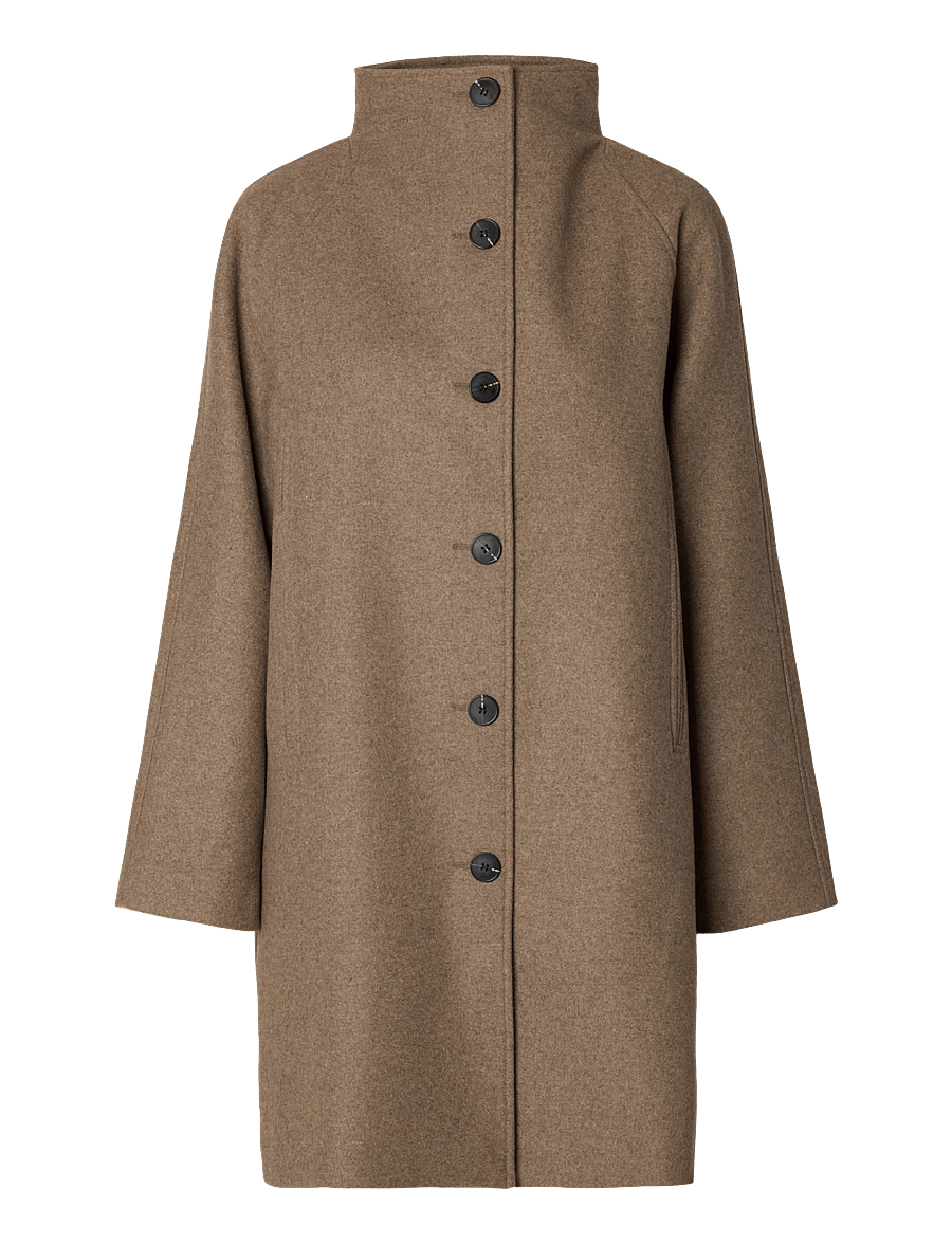 Selected - SLWZIA-VINNI WOOL BLEND COAT NOOS - winterjacken - fallen rock - 1