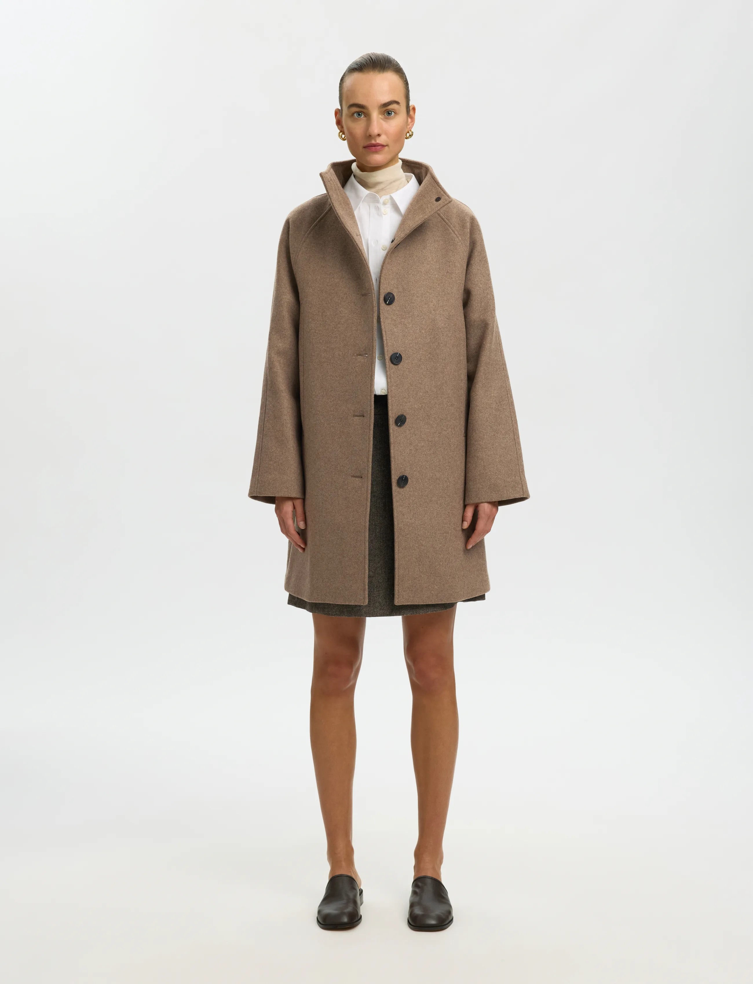 Selected SLWZIA-VINNI WOOL BLEND COAT NOOS - Wollmäntel - FALLEN ROCK / brown