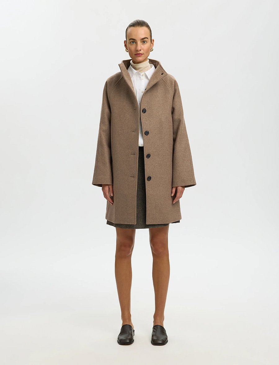 Selected - SLWZIA-VINNI WOOL BLEND COAT NOOS - winterjacken - fallen rock - 0