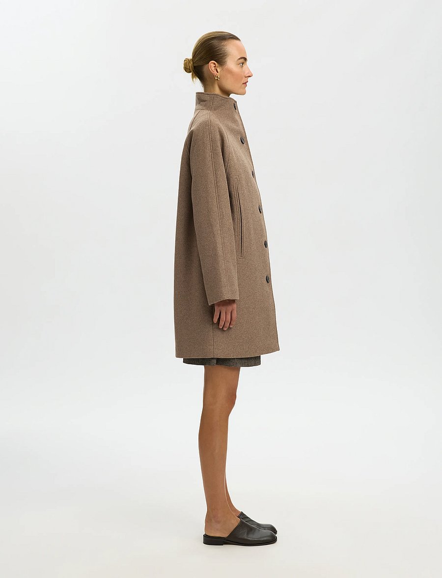 Selected - SLWZIA-VINNI WOOL BLEND COAT NOOS - winterjacken - fallen rock - 3