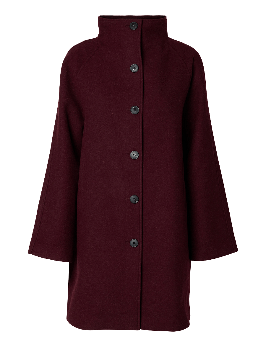 Selected - SLWZIA-VINNI WOOL BLEND COAT NOOS - winterjacken - tawny port - 1