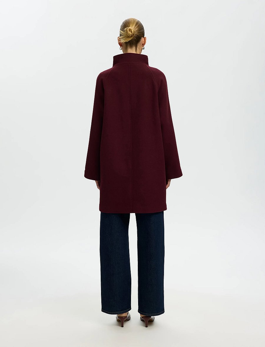Selected - SLWZIA-VINNI WOOL BLEND COAT NOOS - winterjacken - tawny port - 2