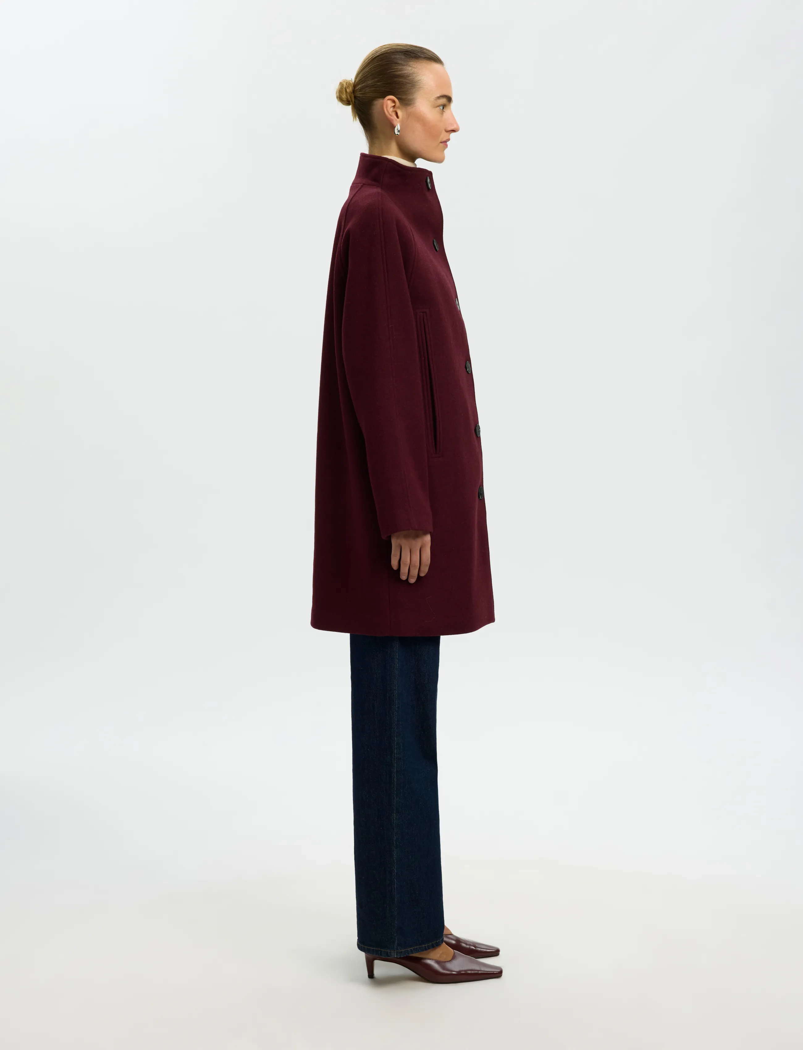 Selected - SLWZIA-VINNI WOOL BLEND COAT NOOS - winterjacken - tawny port - 3