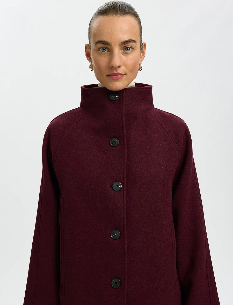 Selected - SLWZIA-VINNI WOOL BLEND COAT NOOS - winterjacken - tawny port - 4
