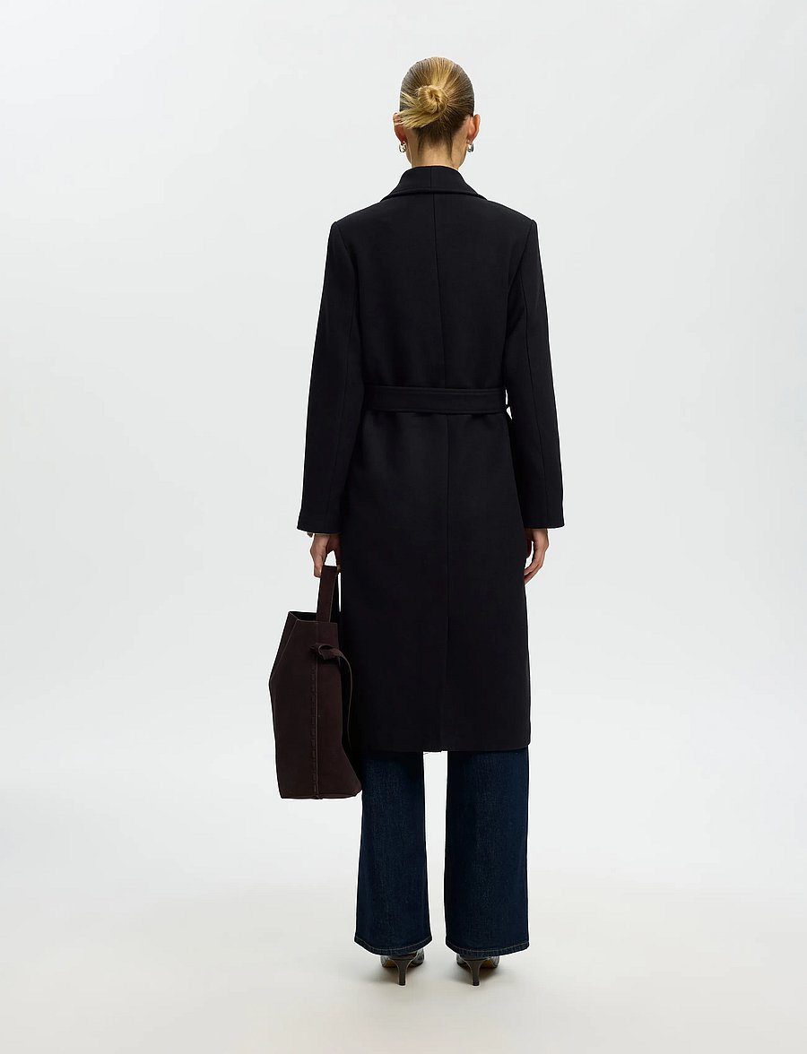 Selected - SLWZIA-ROSA WOOL BLEND COAT NOOS - black - 2