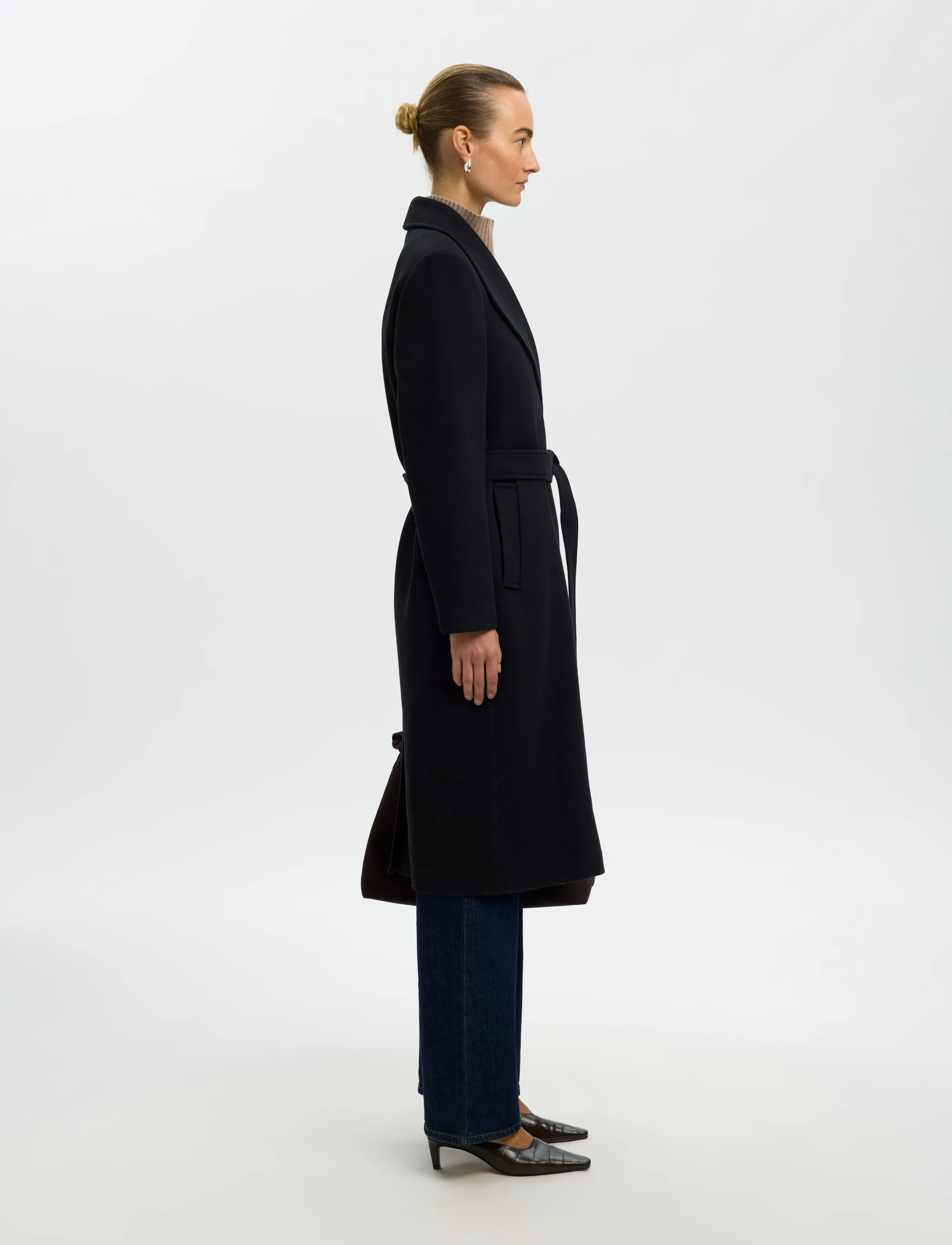 Selected - SLWZIA-ROSA WOOL BLEND COAT NOOS - black - 3