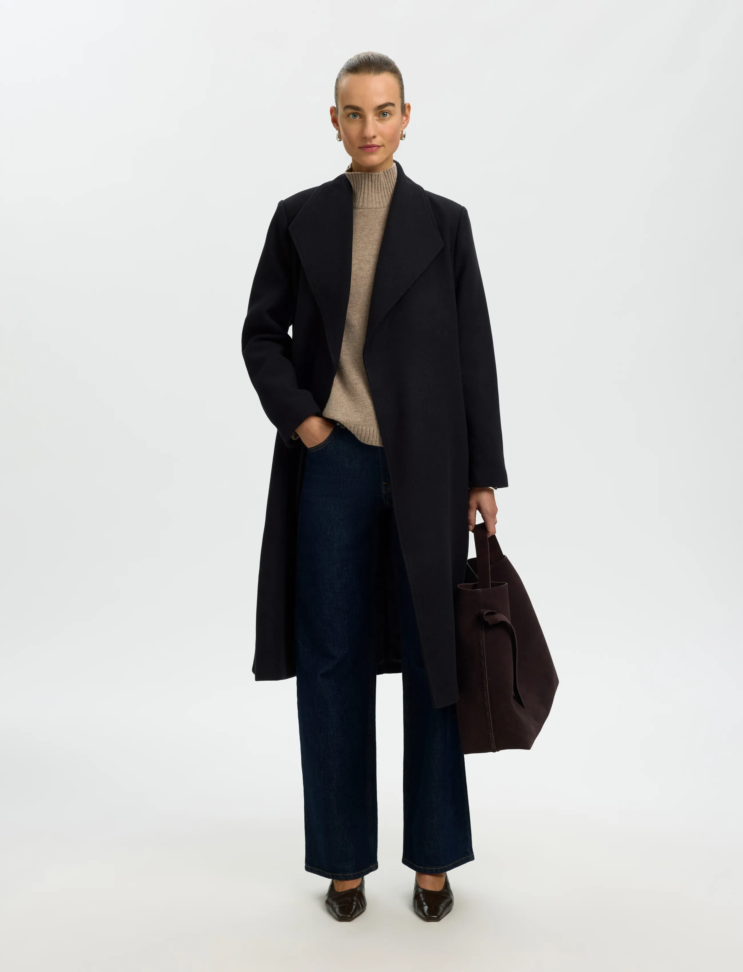 Selected - SLWZIA-ROSA WOOL BLEND COAT NOOS - black - 5