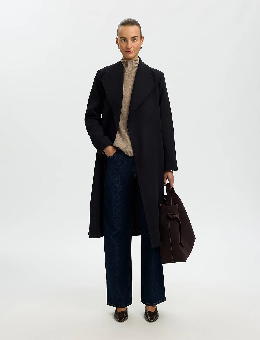 Selected - SLWZIA-ROSA WOOL BLEND COAT NOOS - black - 5