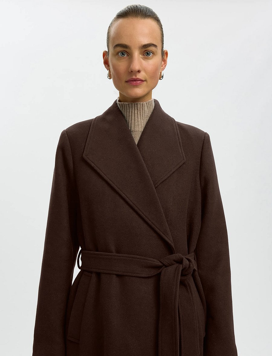Selected - SLWZIA-ROSA WOOL BLEND COAT NOOS - talvejoped - delicioso - 4