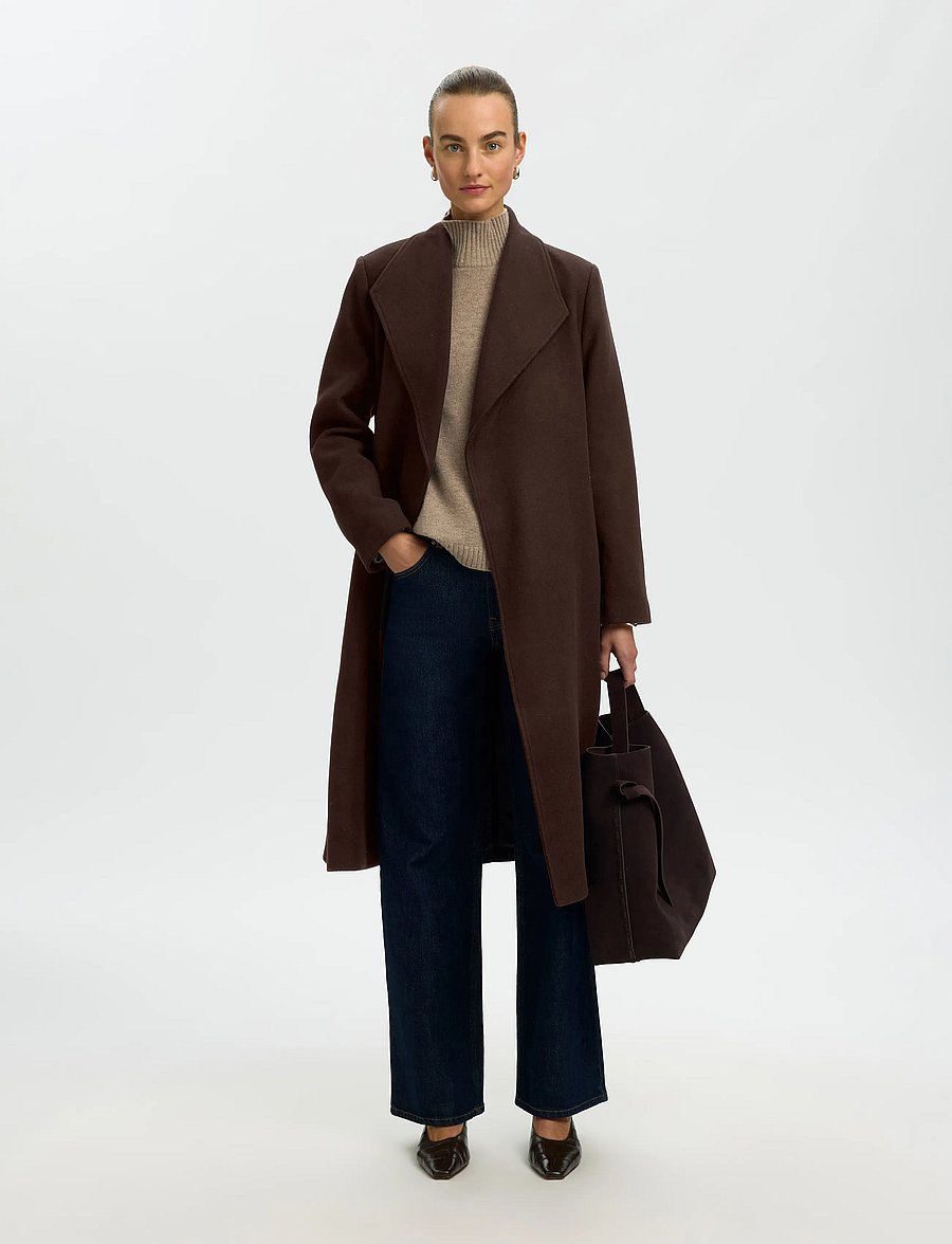 Selected - SLWZIA-ROSA WOOL BLEND COAT NOOS - talvejoped - delicioso - 5