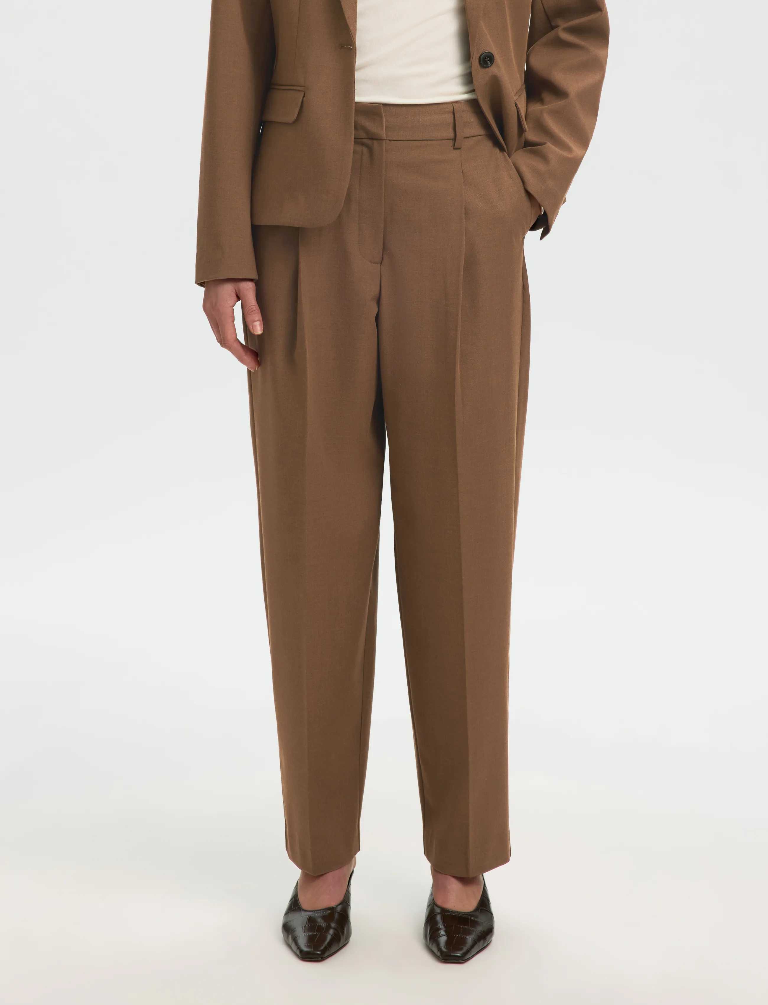 Selected SLWBARREL SIGNE PANT - Barrel-bukser - TOFFEE / brown
