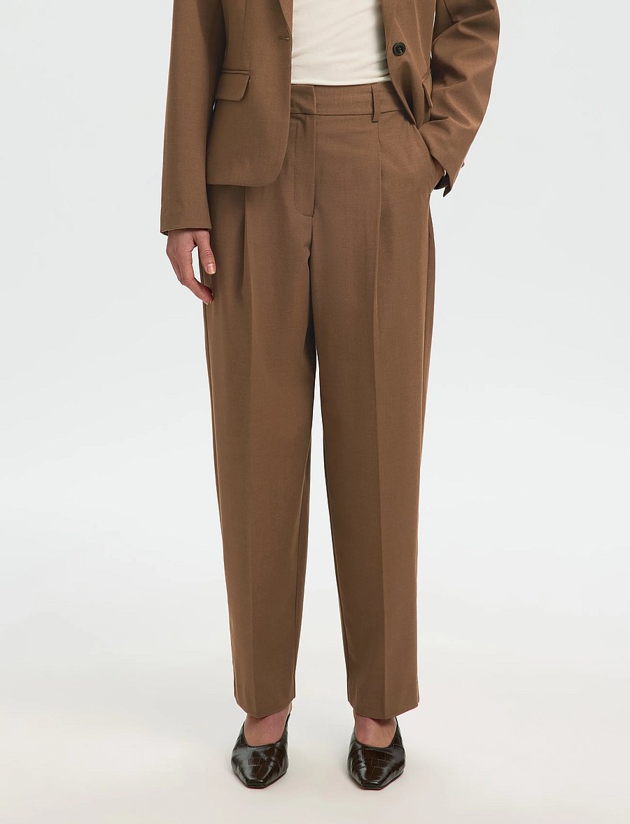 Selected - SLWBARREL SIGNE PANT - toffee - 0