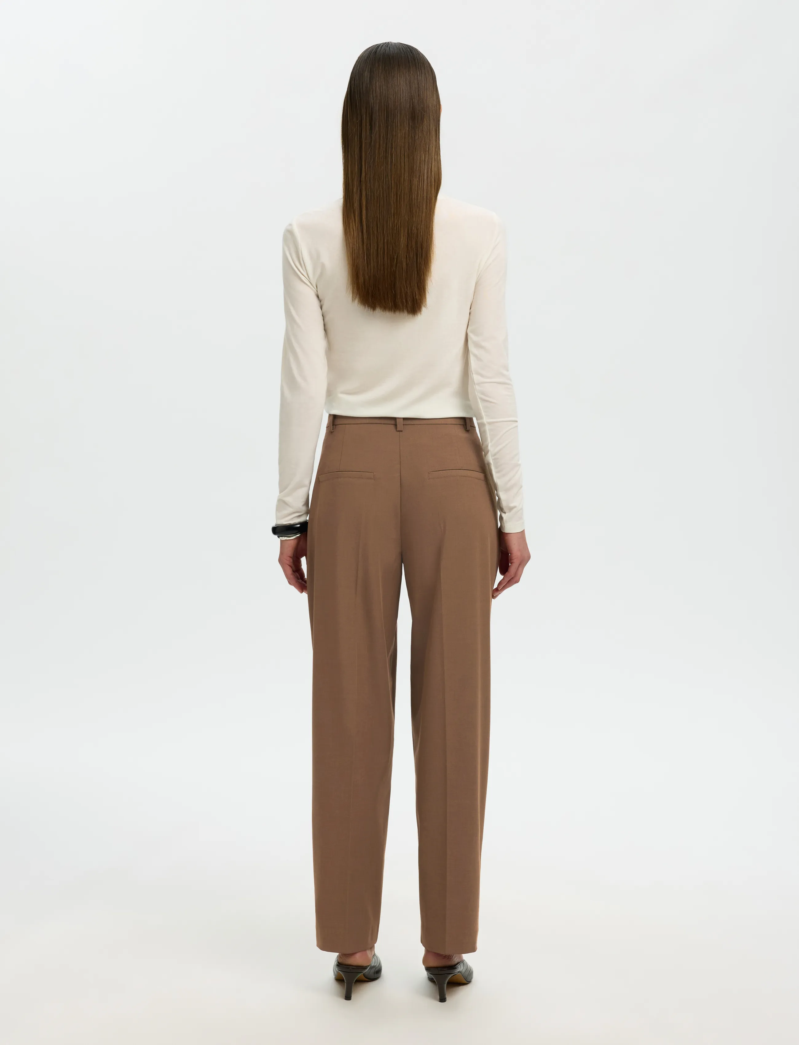 Selected - SLWBARREL SIGNE PANT - toffee - 2
