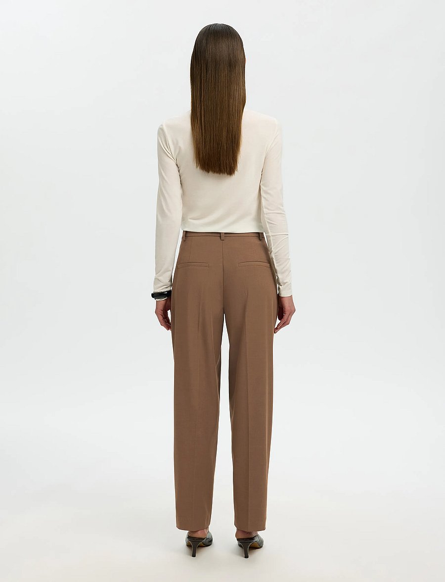 Selected - SLWBARREL SIGNE PANT - toffee - 2