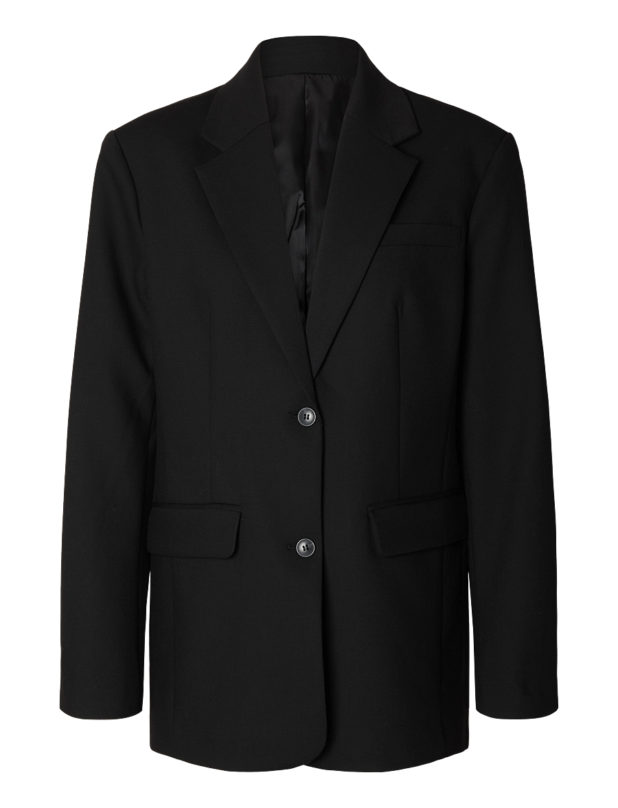 Selected - SLWOVERSIZED MARA WOOL BLEND BLAZER NOOS - black - 1