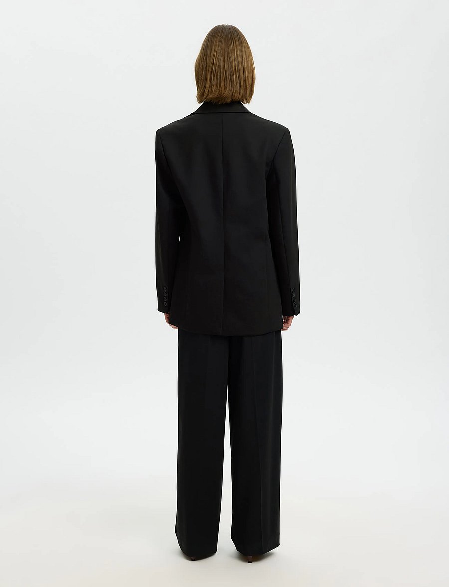 Selected - SLWOVERSIZED MARA WOOL BLEND BLAZER NOOS - black - 2