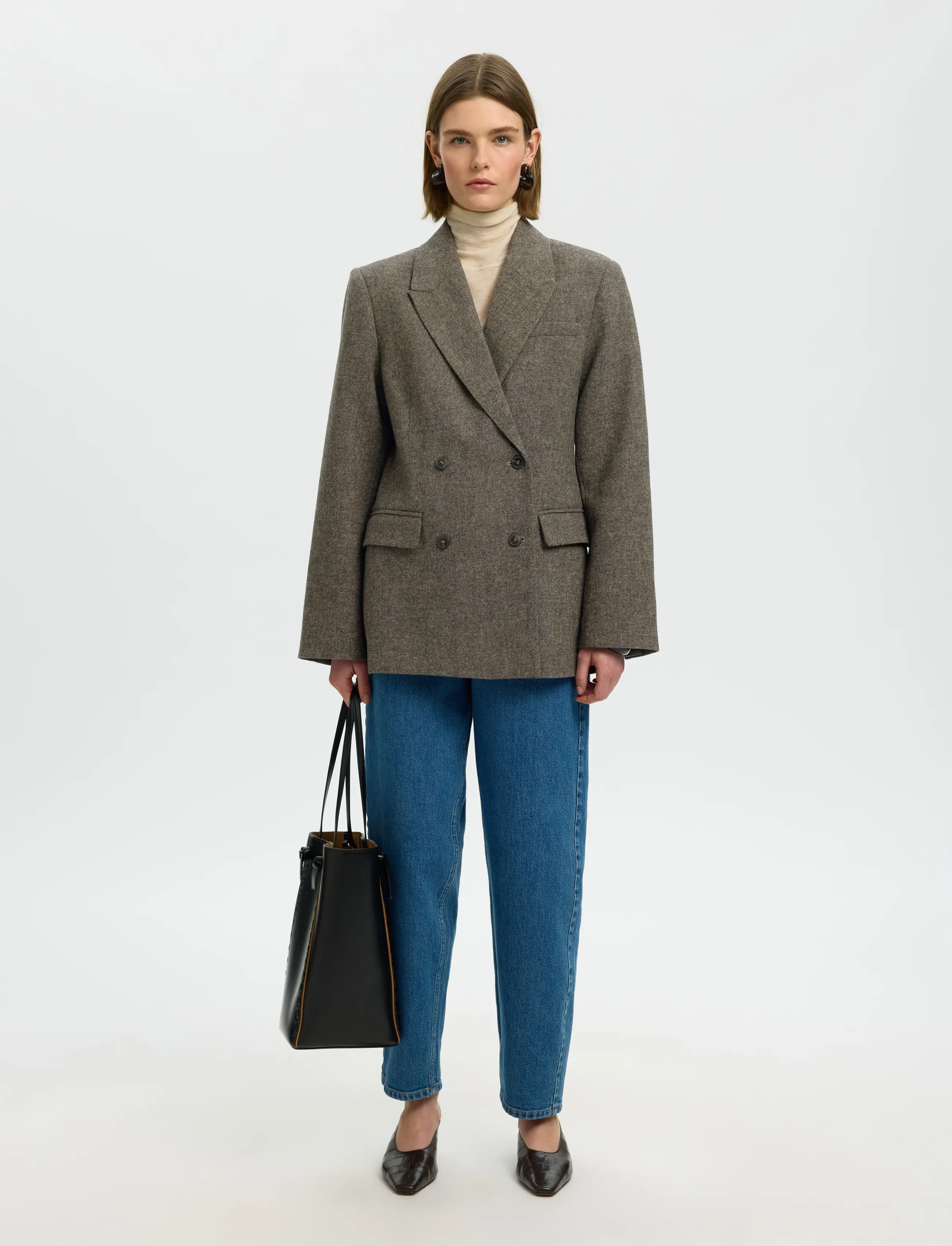 SELECTED Slwreeda Wool Blend Db Blazer Noos dam – bild 5