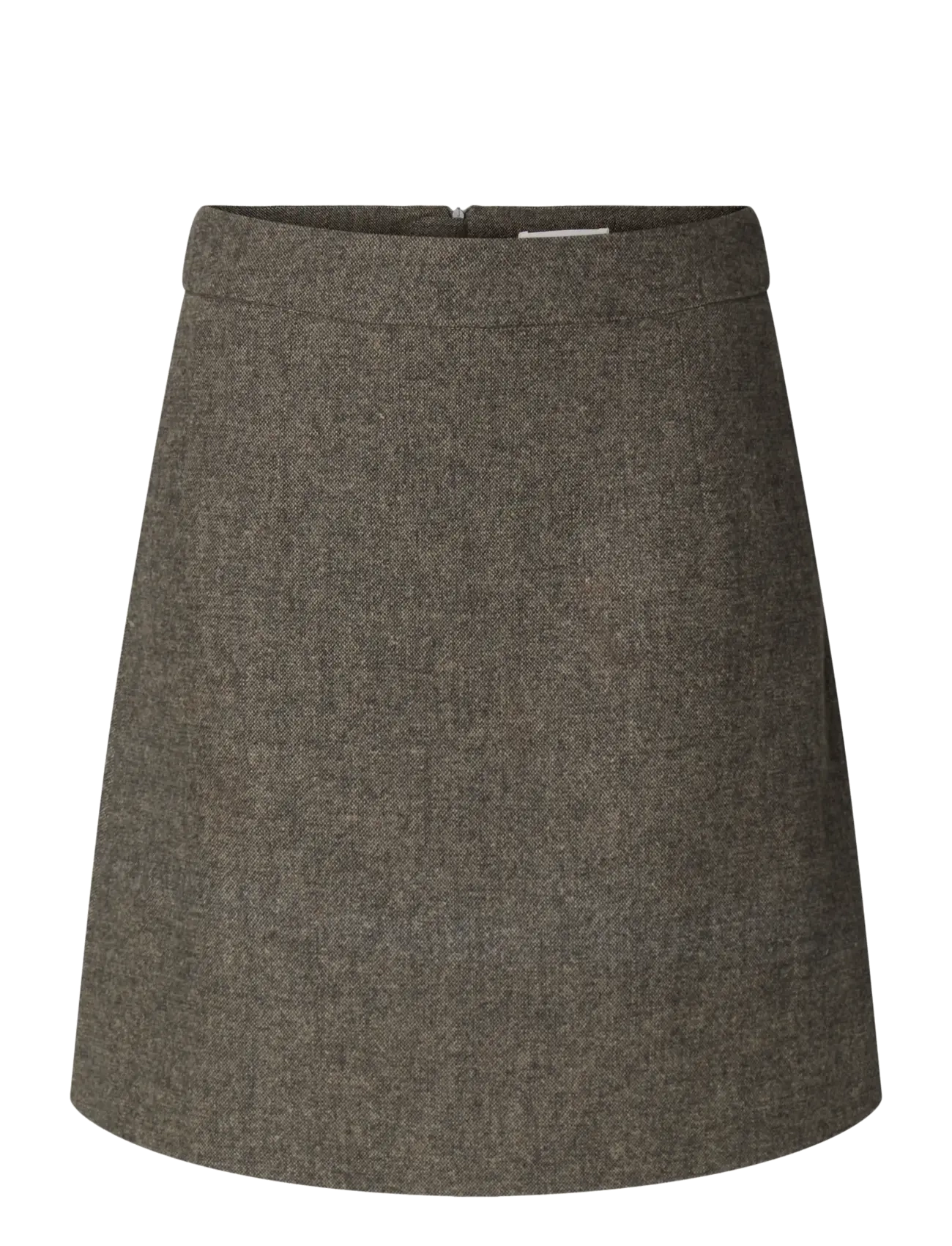 Selected SLWREEDA WOOL BLEND HW SHORT SKIRT NOOS - Basplagg - BROWNIE / brown