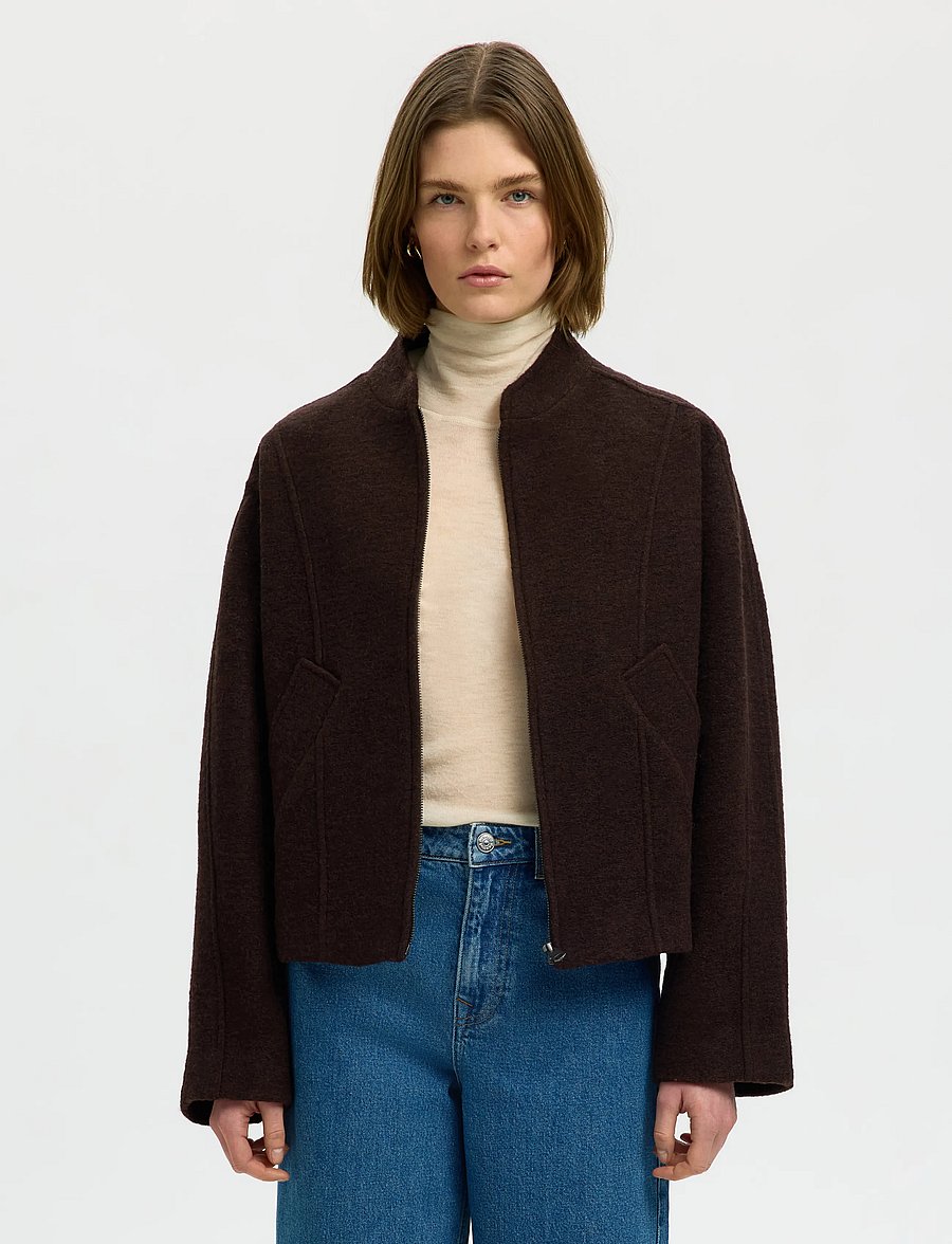 Selected - SLWJACQUELINE WOOL BLEND JACKET NOOS - uldjakker - delicioso - 0