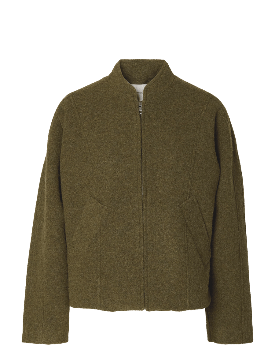 Selected - SLWJACQUELINE WOOL BLEND JACKET NOOS - wolljacken - fir green - 1