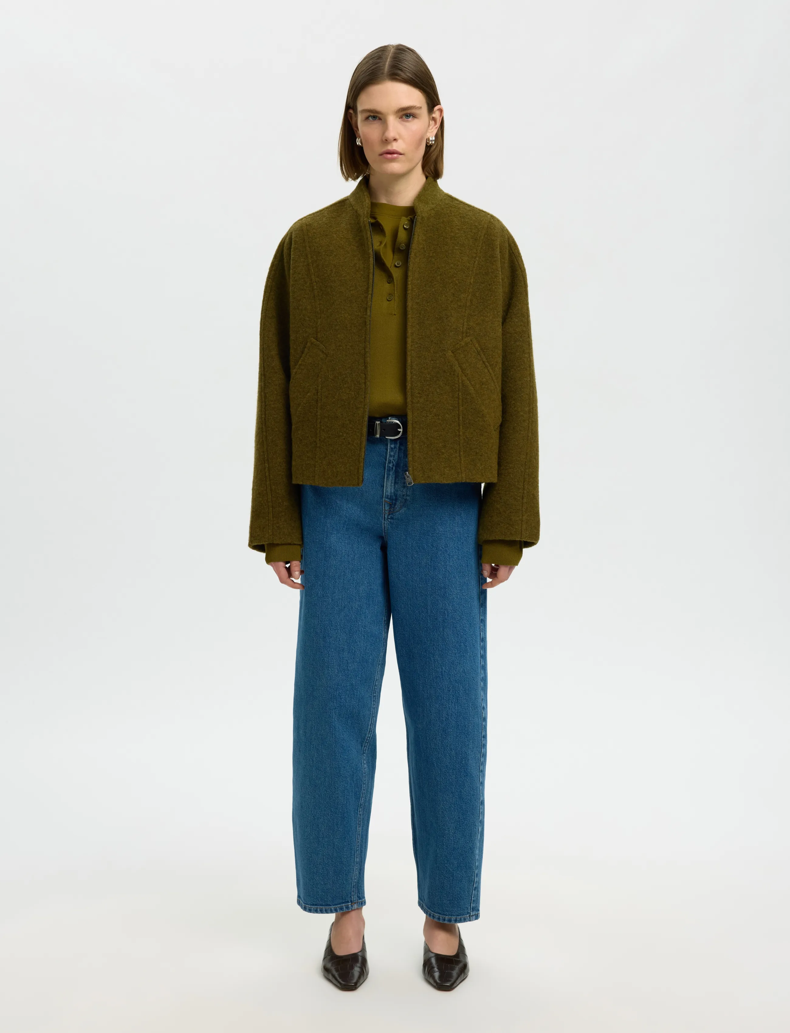 Selected - SLWJACQUELINE WOOL BLEND JACKET NOOS - ulljackor - fir green - 3