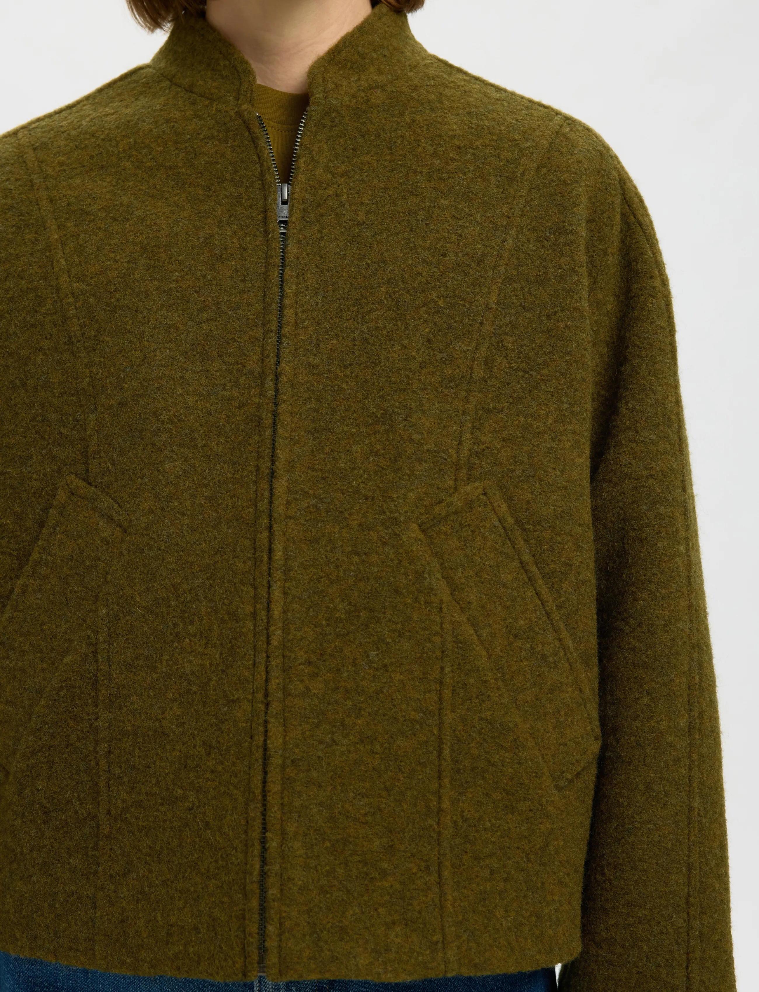 Selected - SLWJACQUELINE WOOL BLEND JACKET NOOS - ulljackor - fir green - 4