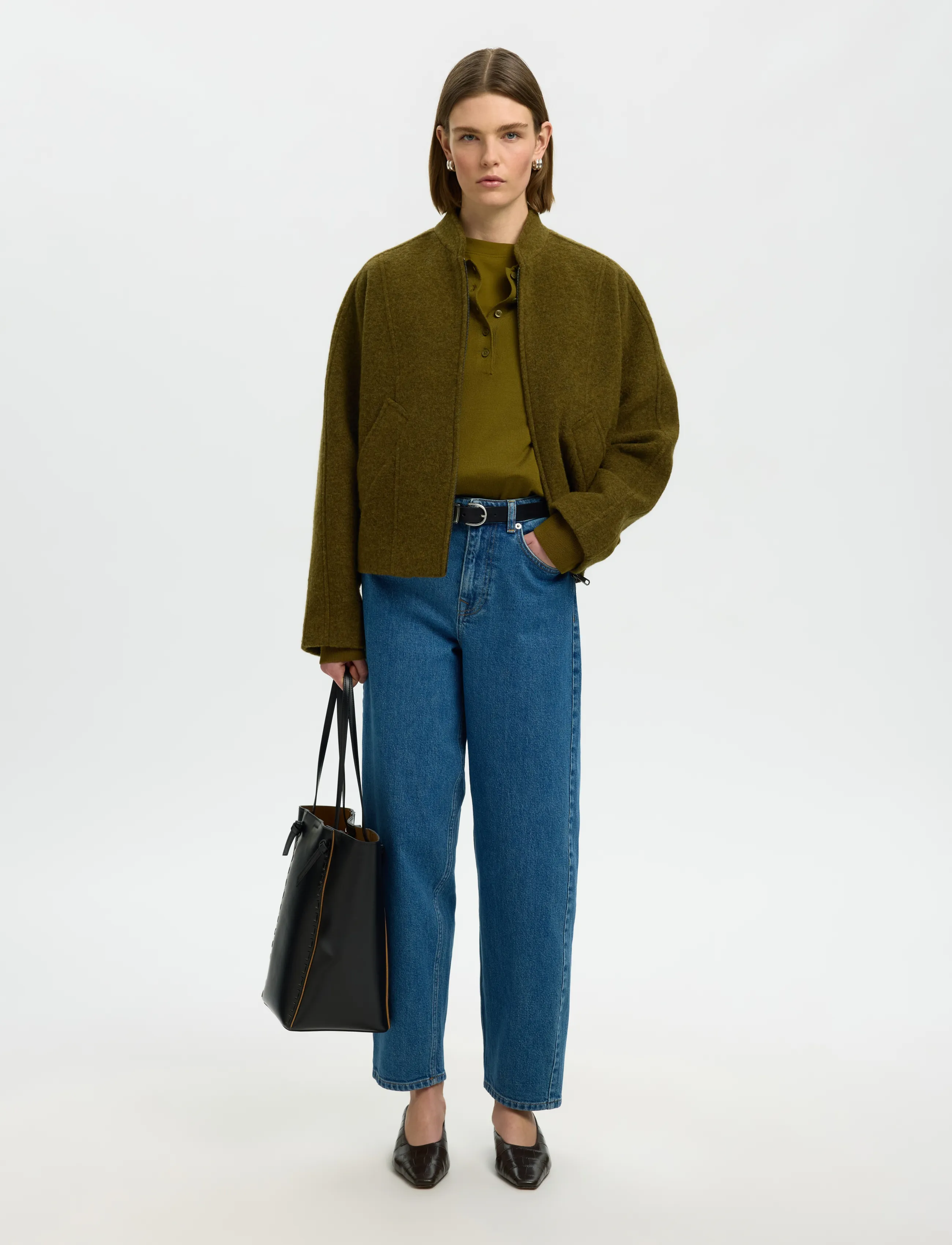 Selected - SLWJACQUELINE WOOL BLEND JACKET NOOS - ulljackor - fir green - 5