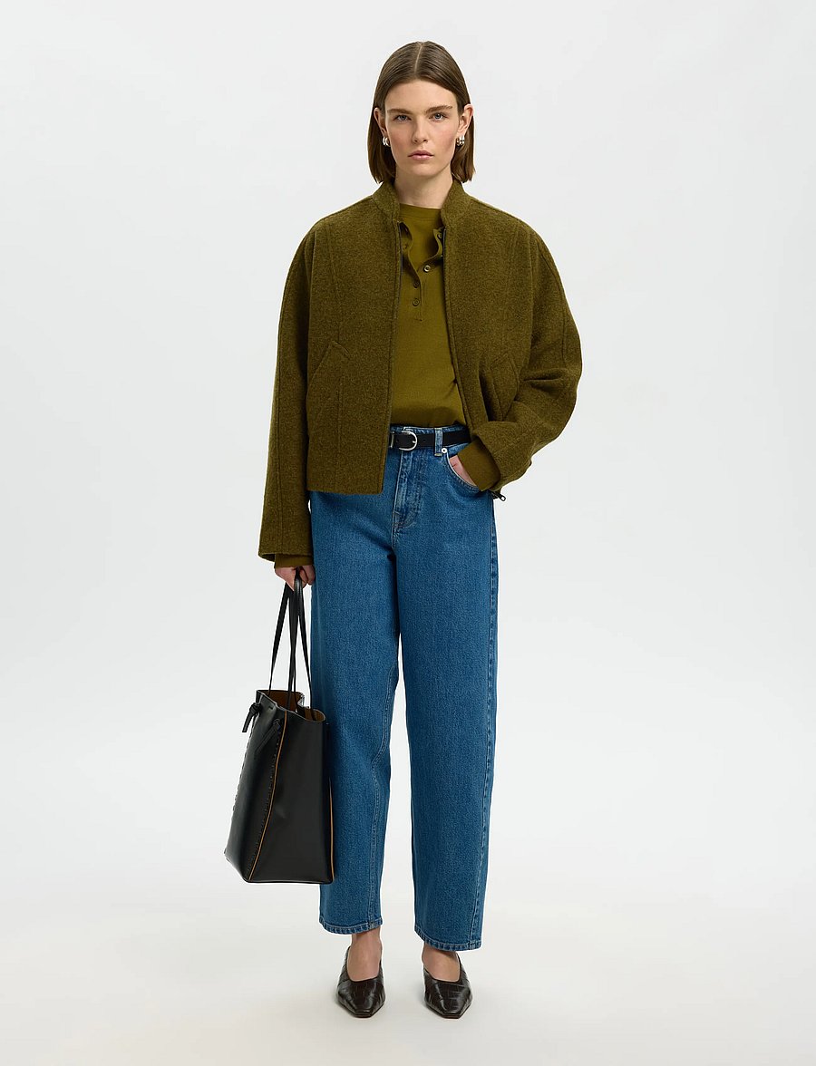 Selected - SLWJACQUELINE WOOL BLEND JACKET NOOS - wolljacken - fir green - 5