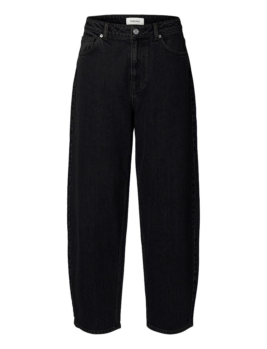 Selected - SLWBARREL BEA-KORI HW JEANS NOOS - black denim - 1