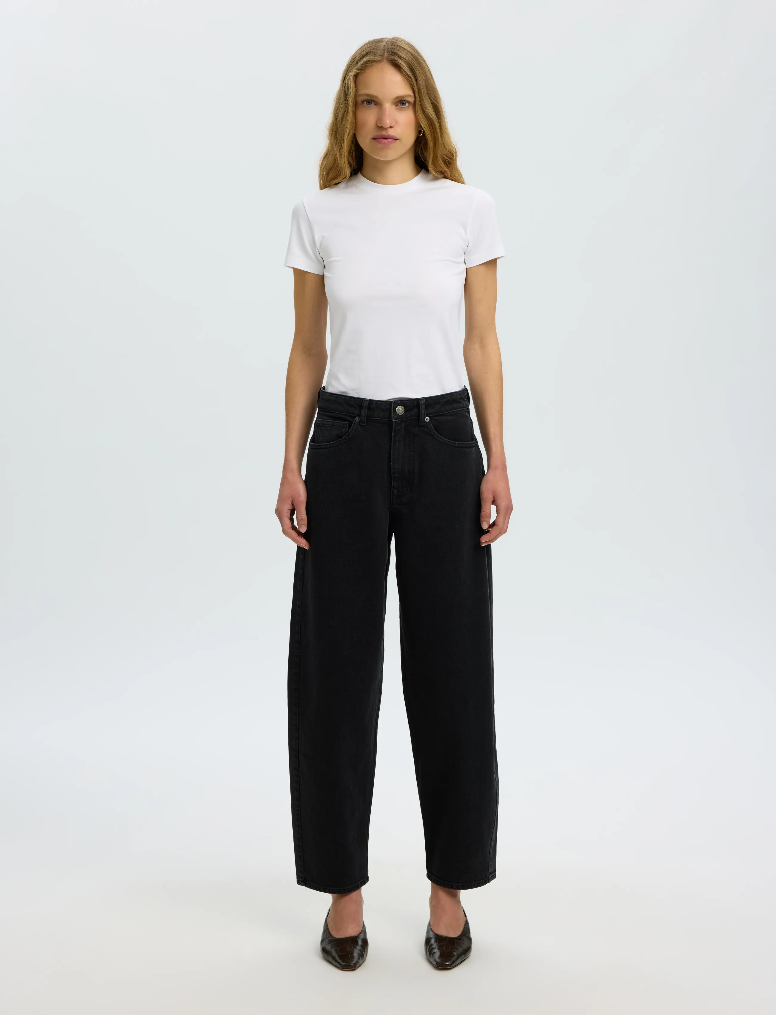 Selected - SLWBARREL BEA-KORI HW JEANS NOOS - black denim - 3