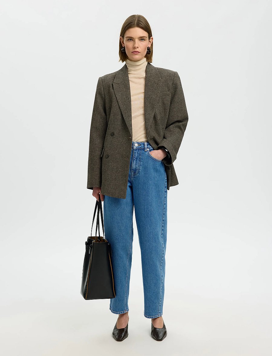 Selected - SLWBARREL BEA-KORI HW JEANS NOOS - barrel jeans - medium blue denim - 5