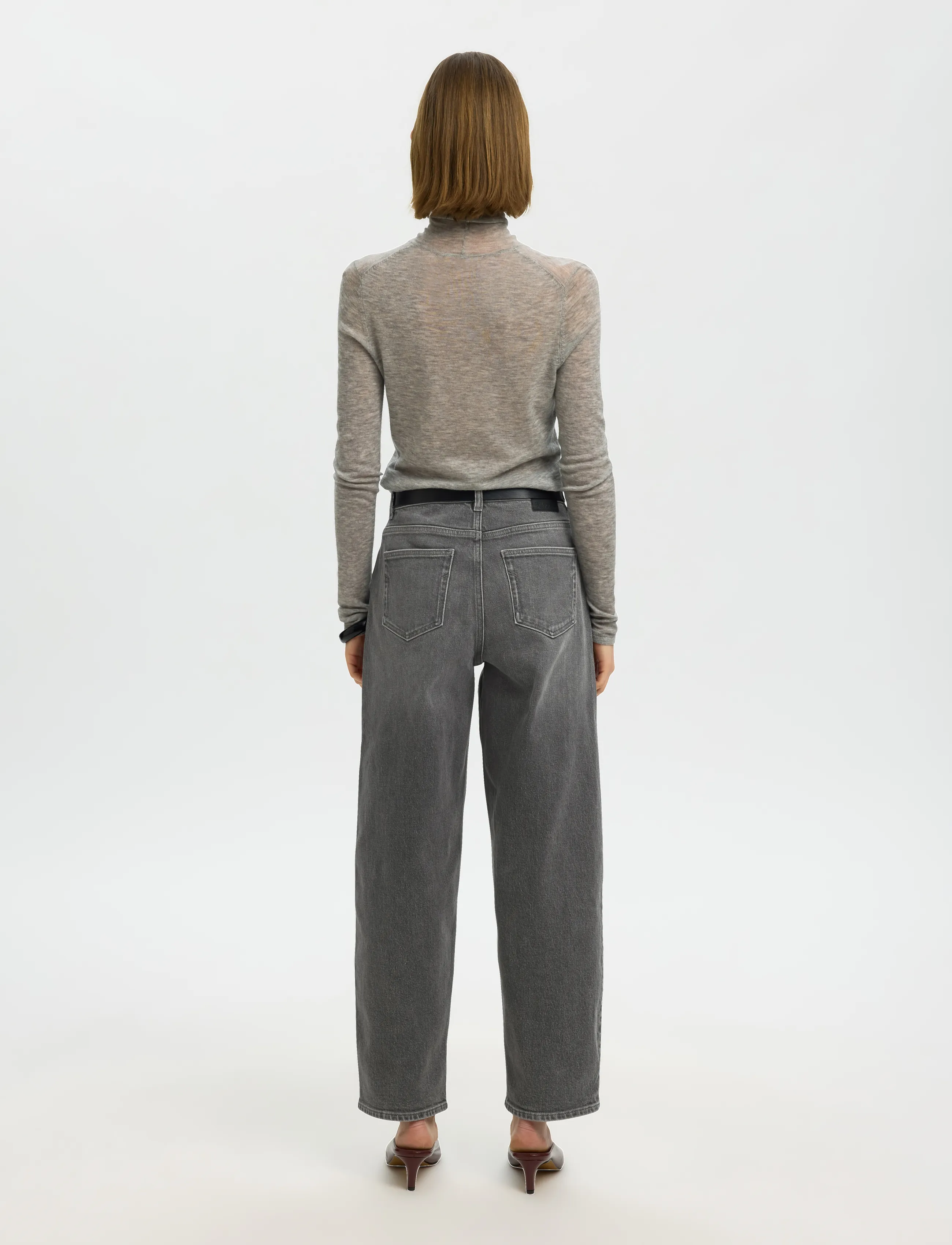 Selected - SLWBARREL BEA-KORI HW JEANS NOOS - barrel jeans - medium grey denim - 2