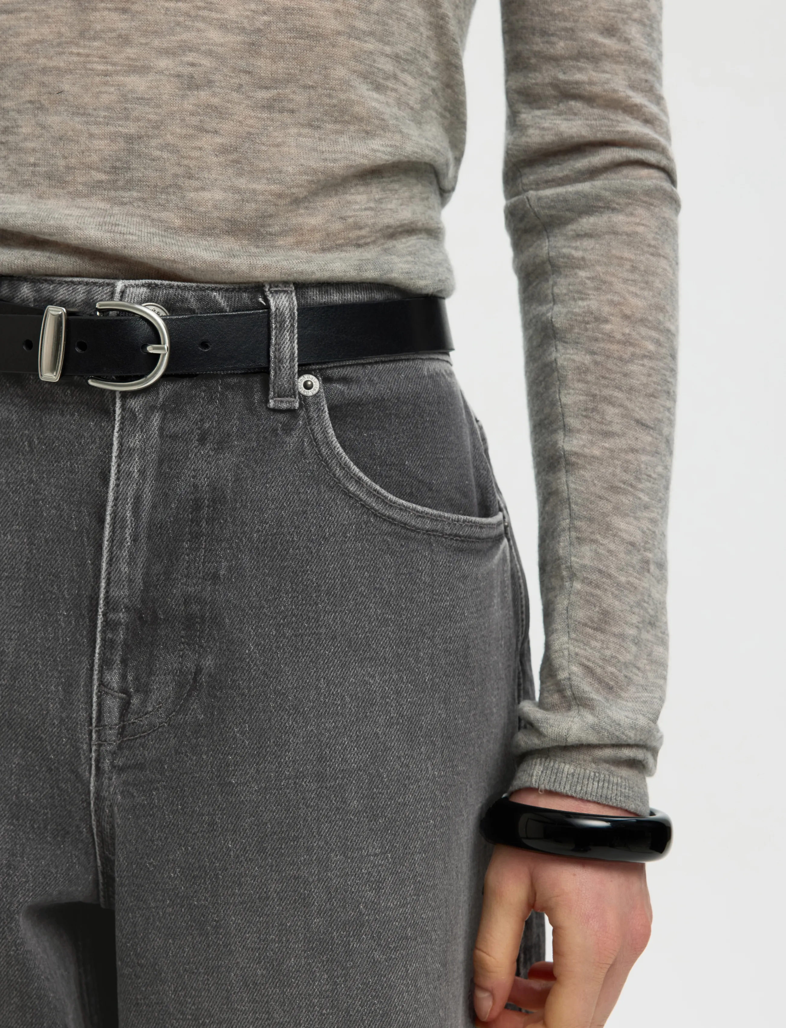 Selected - SLWBARREL BEA-KORI HW JEANS NOOS - barrel jeans - medium grey denim - 4