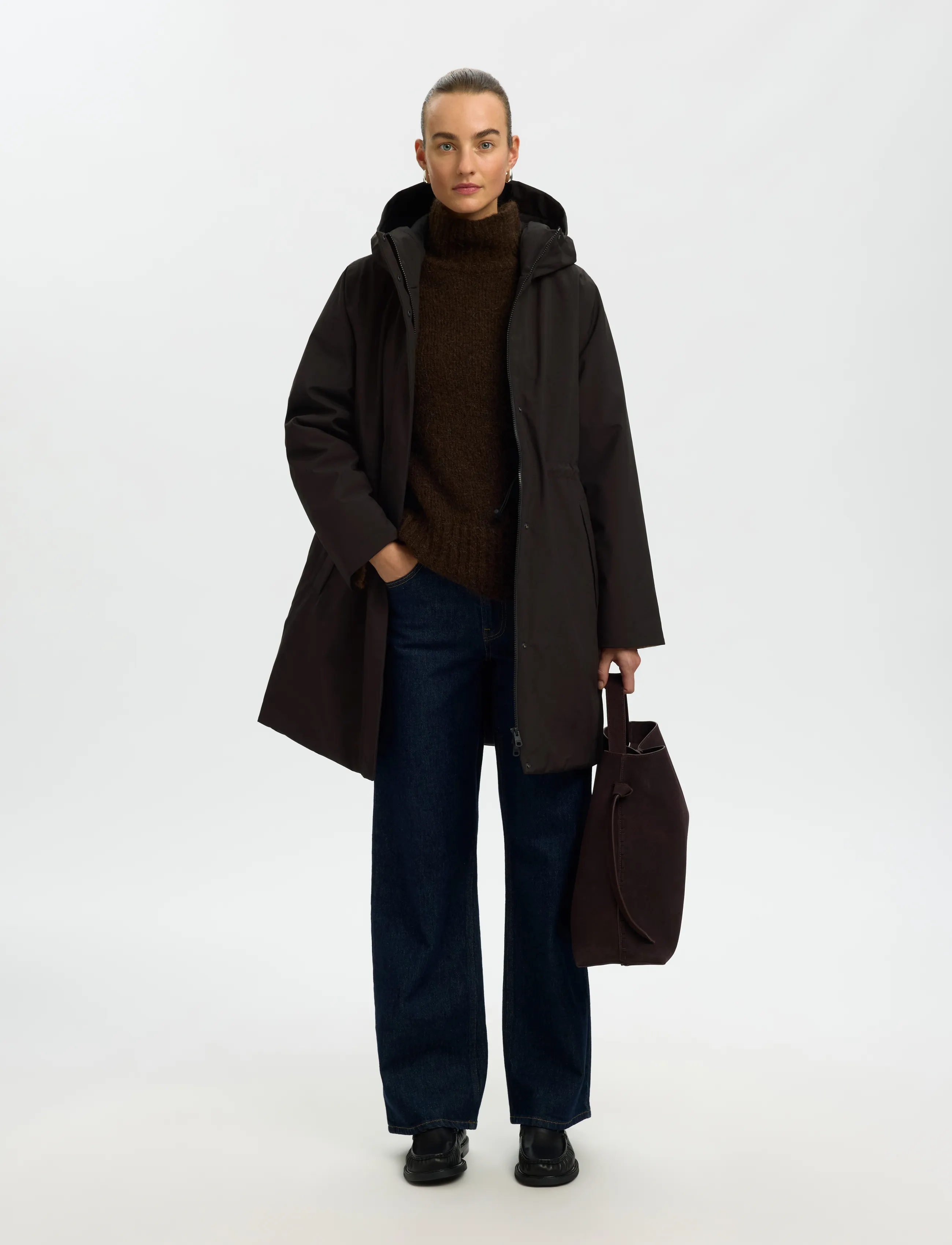 Selected SLWFRANCINE URBAN TECH PARKA - Vêtements de pluie - BLACK / black