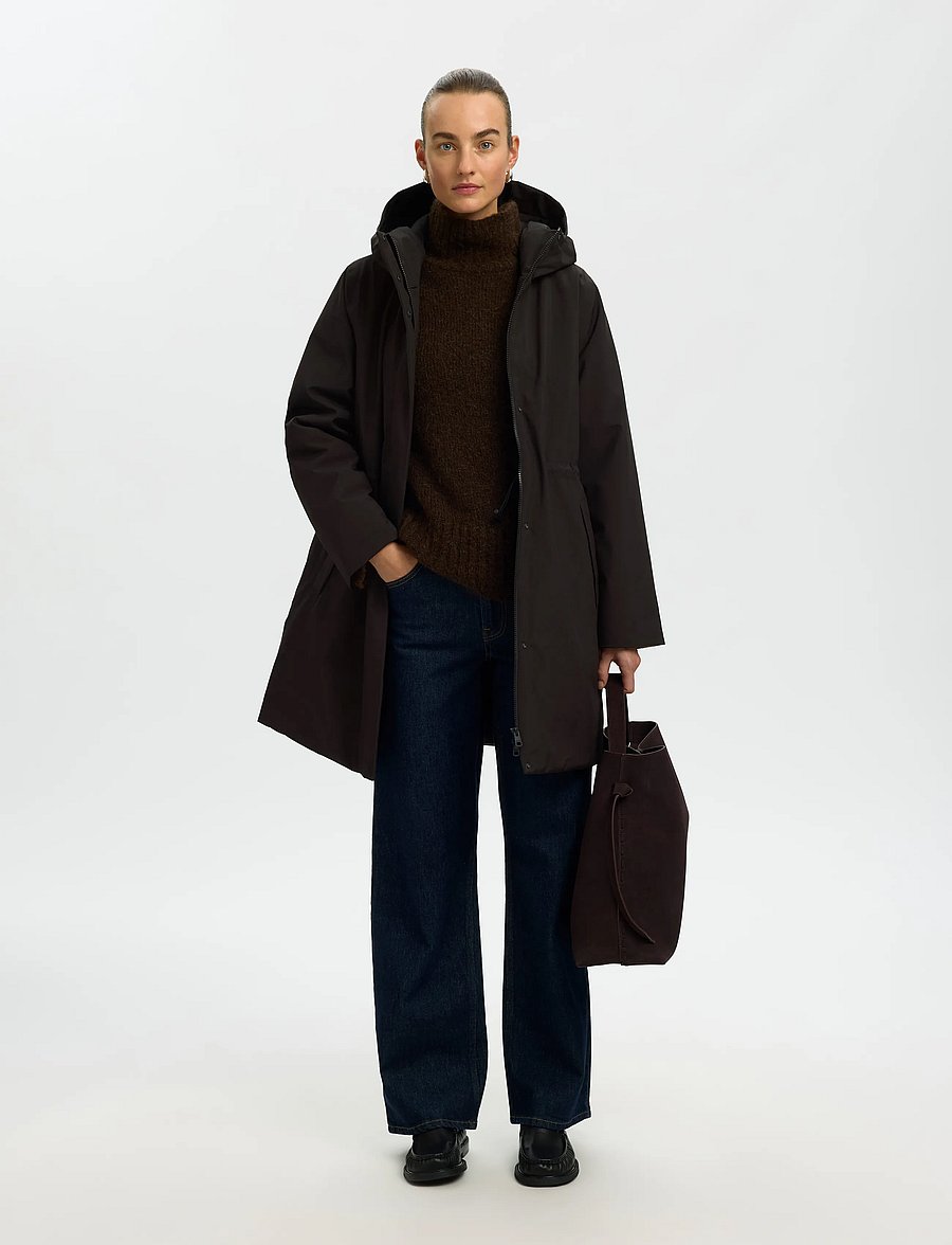 Selected - SLWFRANCINE URBAN TECH PARKA - parkas - black - 0