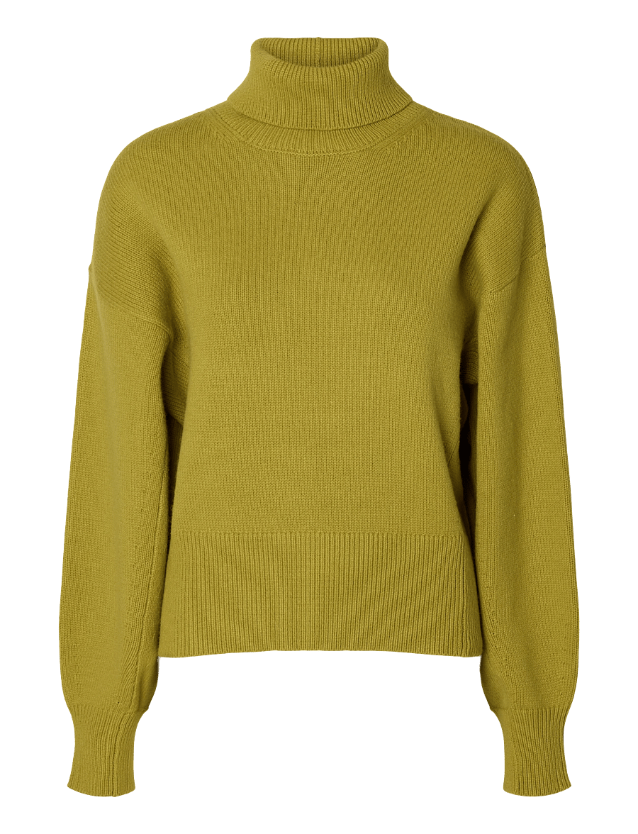 Selected - SLWELLIE LS KNIT ROLL NECK - pullover - avocado oil - 1