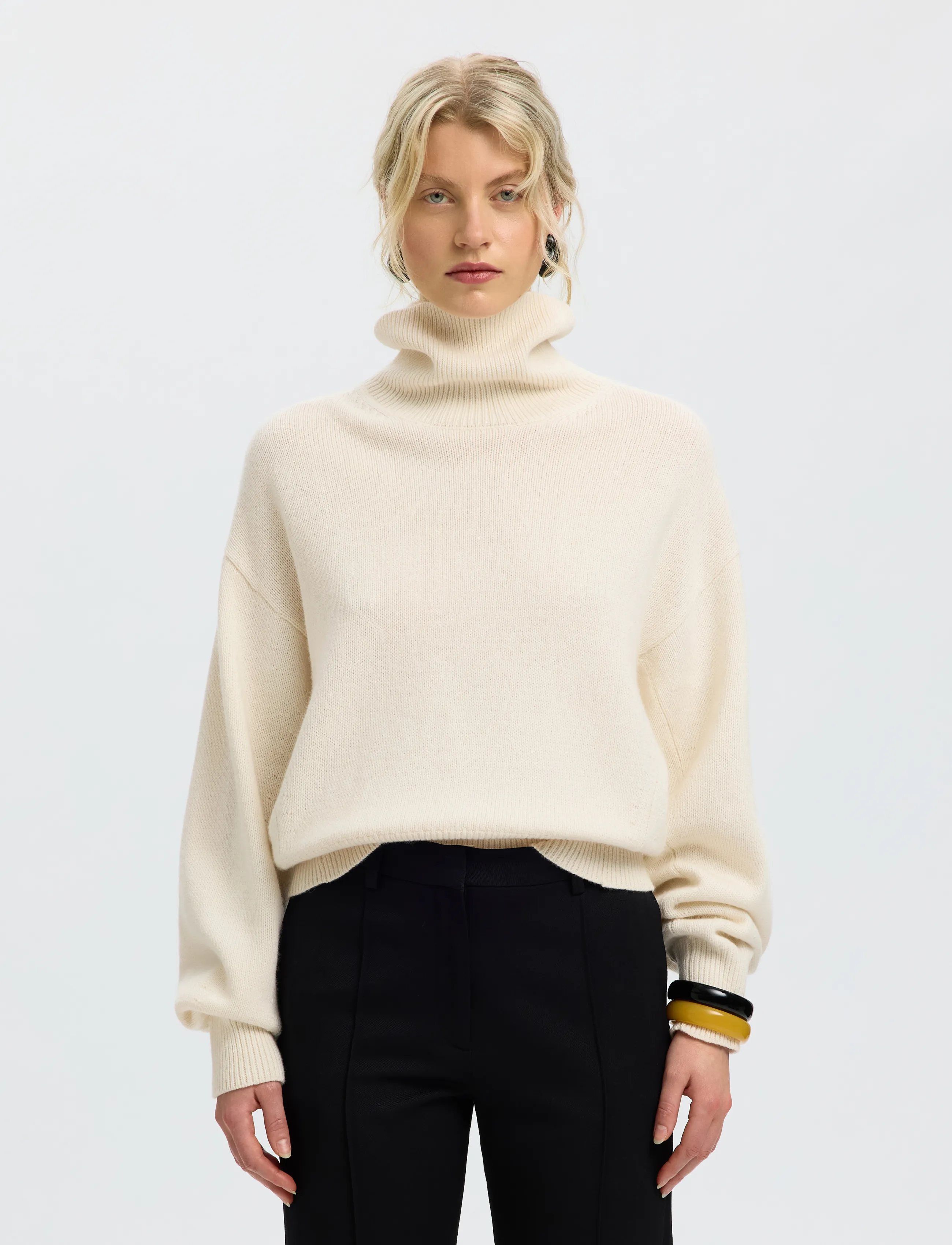 Slwellie Ls Knit Roll Neck