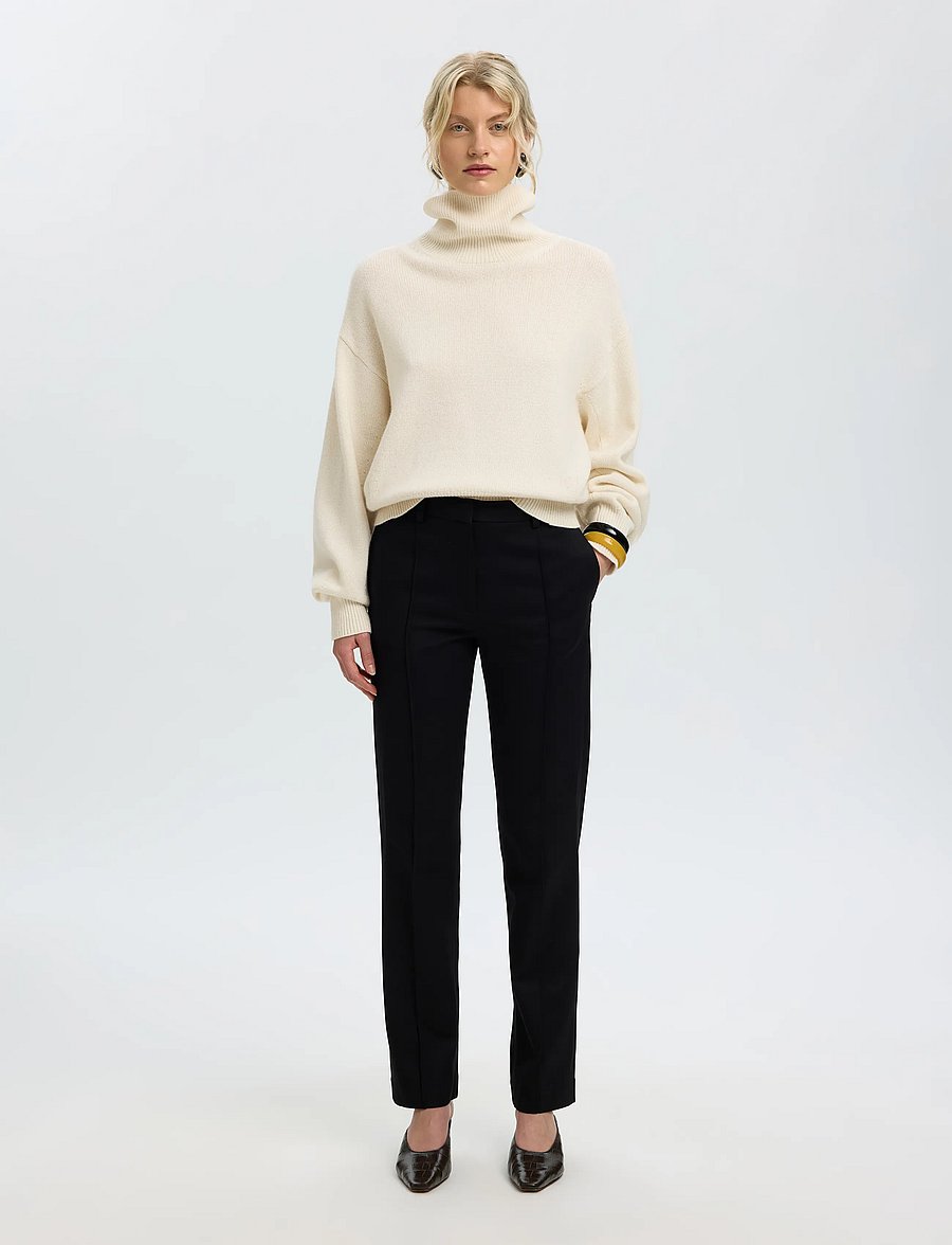 Selected - SLWELLIE LS KNIT ROLL NECK - striktrøjer - egret - 3