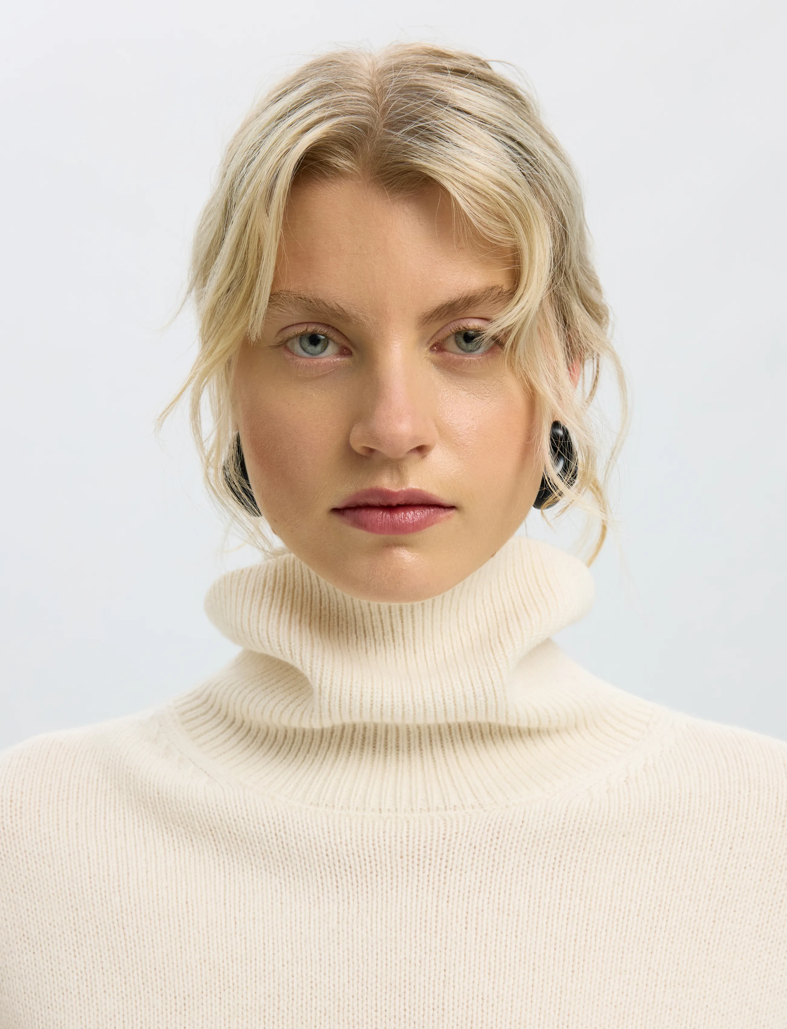 Selected - SLWELLIE LS KNIT ROLL NECK - striktrøjer - egret - 4