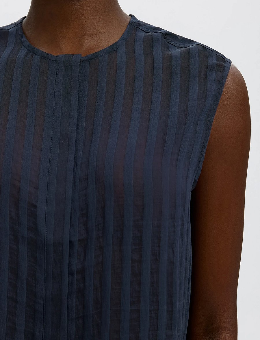 Selected - SLFTORAN REGULAR SL STRIPED SHIRT B - varrukateta pluusid - dark sapphire - 4