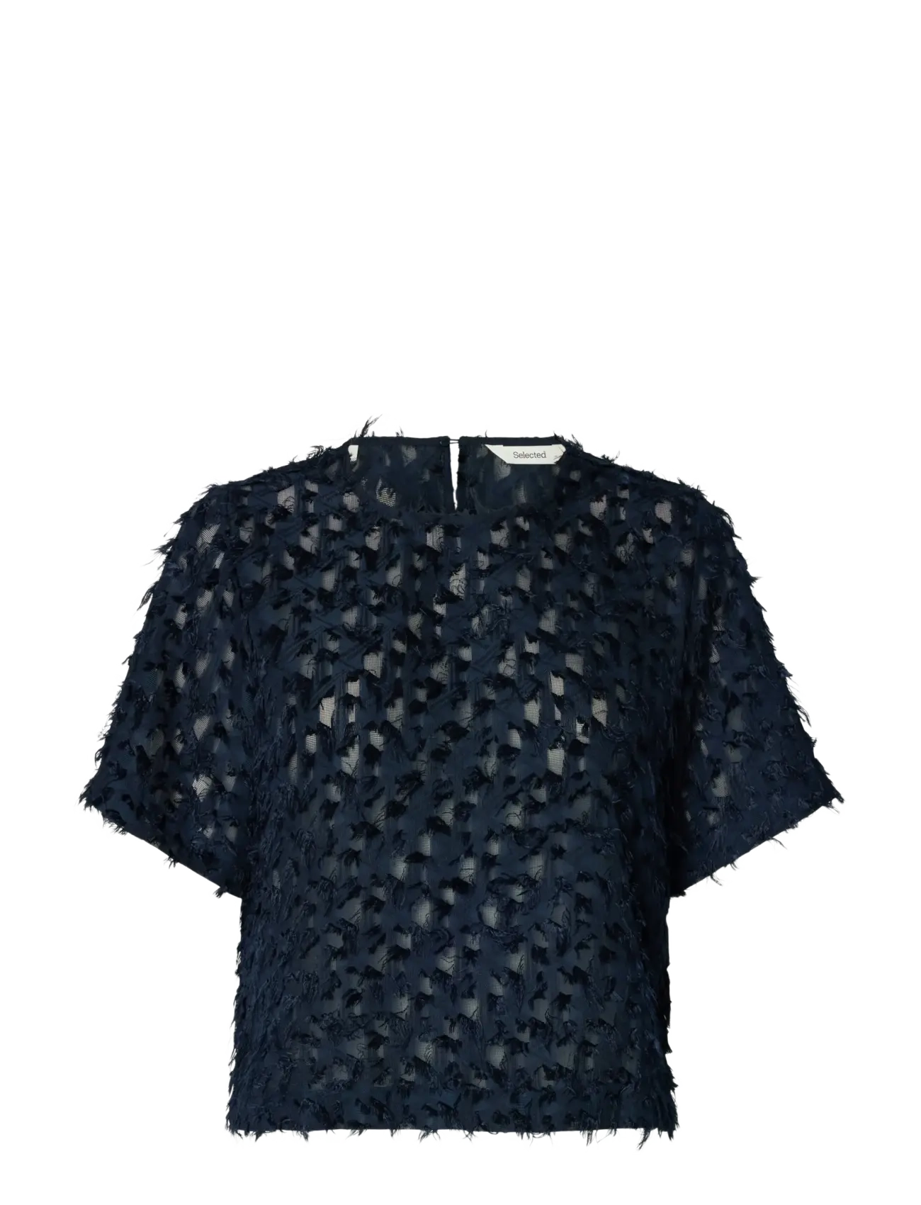 Selected SLFMARION SS O-NECK TOP EX - Bluser - DARK SAPPHIRE / navy