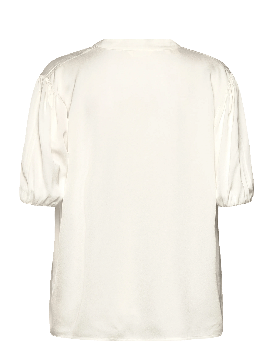 Selected - SLFLAURINA 2/4 SLEEVE TOP EX - kortärmade blusar - snow white - 1