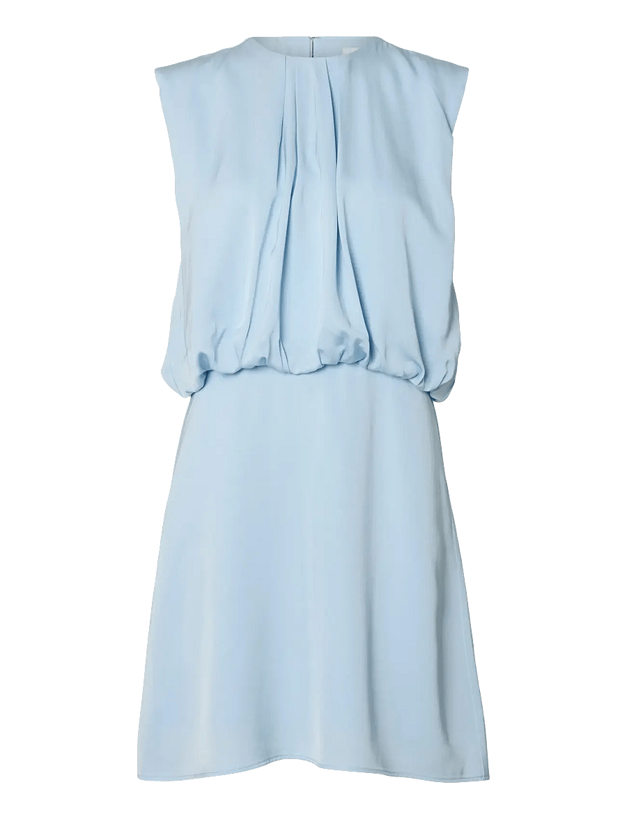 Selected - SLFLAURINA REGULAR SL SHORT DRESS B - partykleider - cashmere blue - 0