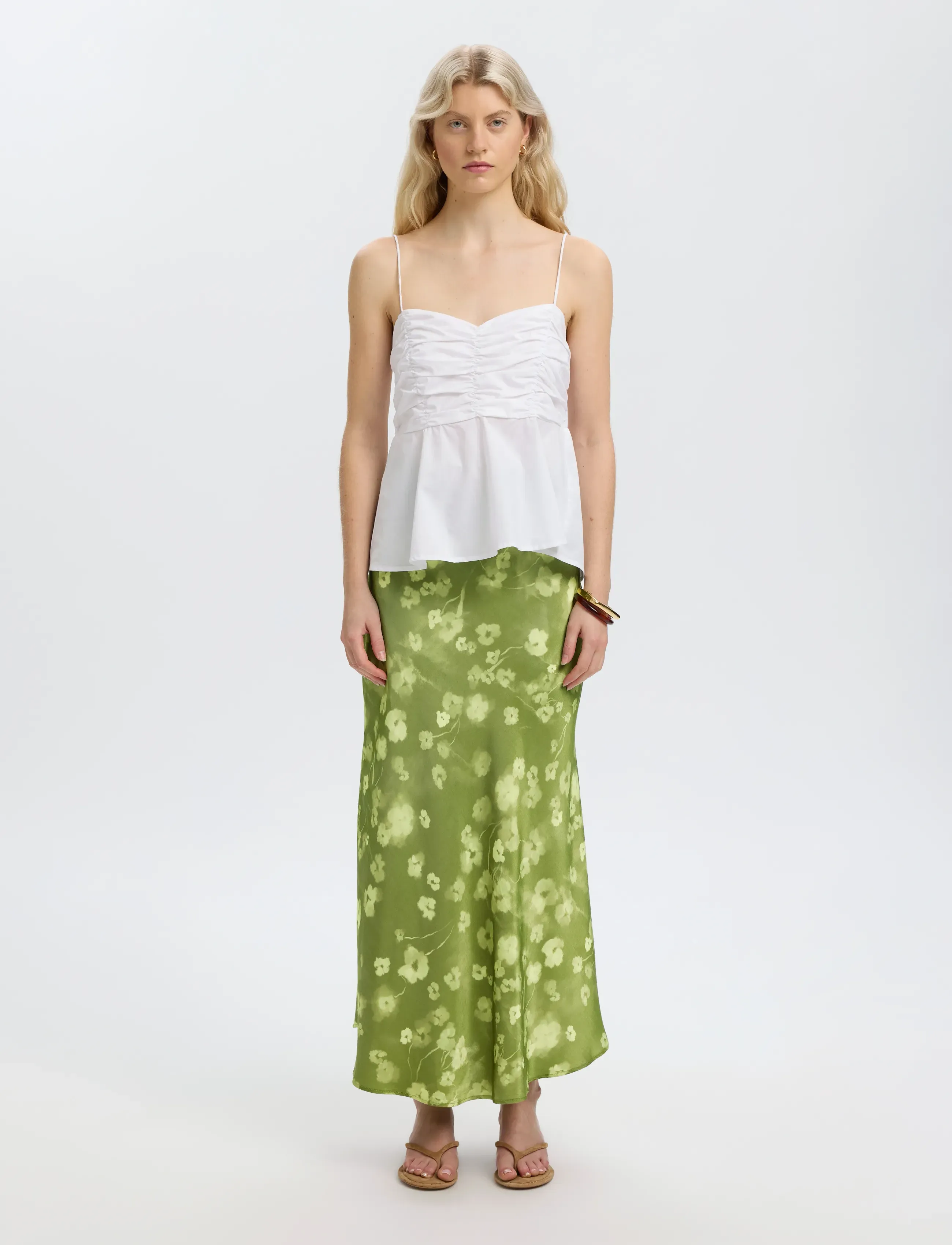 Selected - SLFGIONA-LENA HW ANKLE SKIRT B - maxi röcke - lint - 3