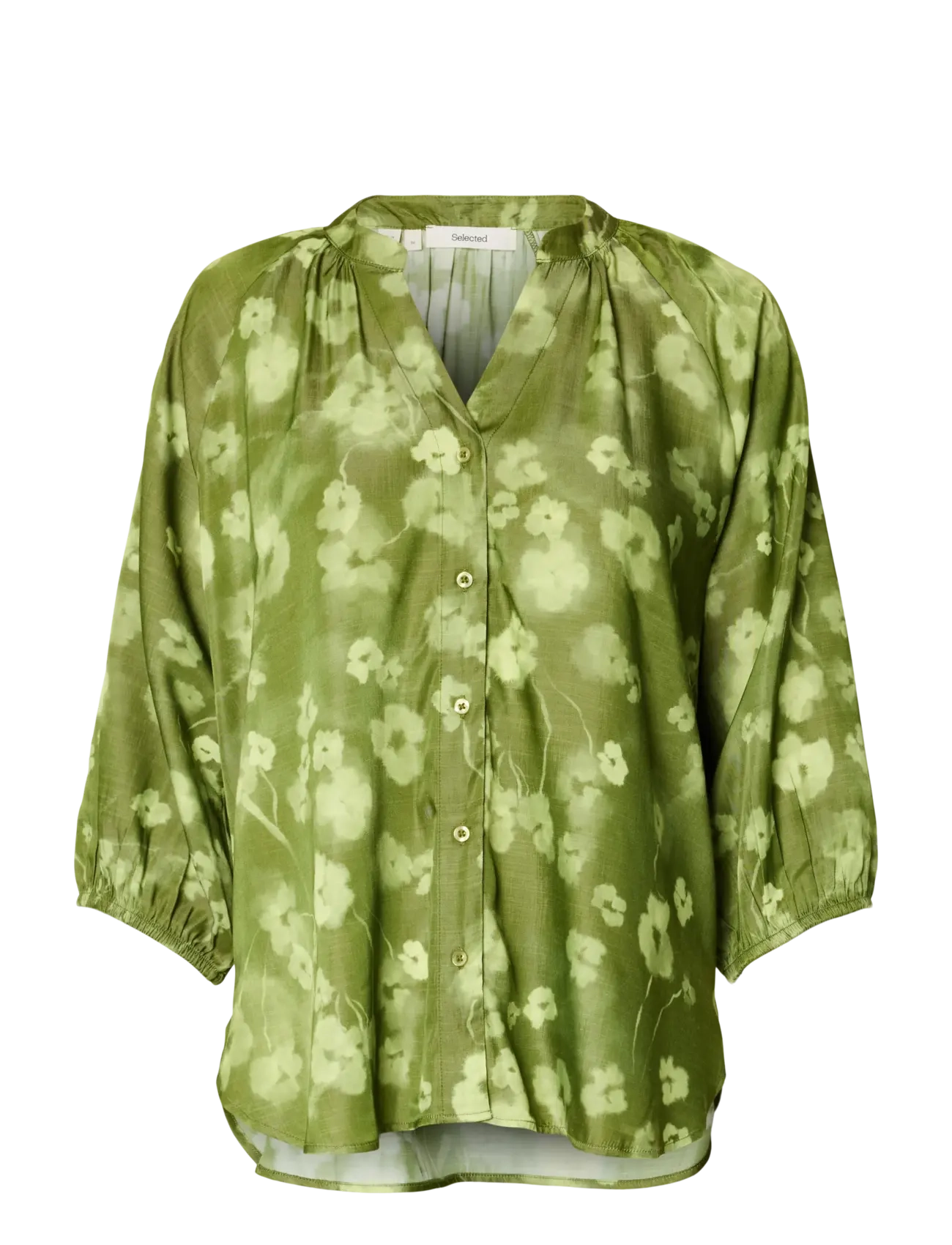 Selected SLFGIONA-ALBERTA 3/4 SHIRT B - Blouses & Overhemden - LINT / green