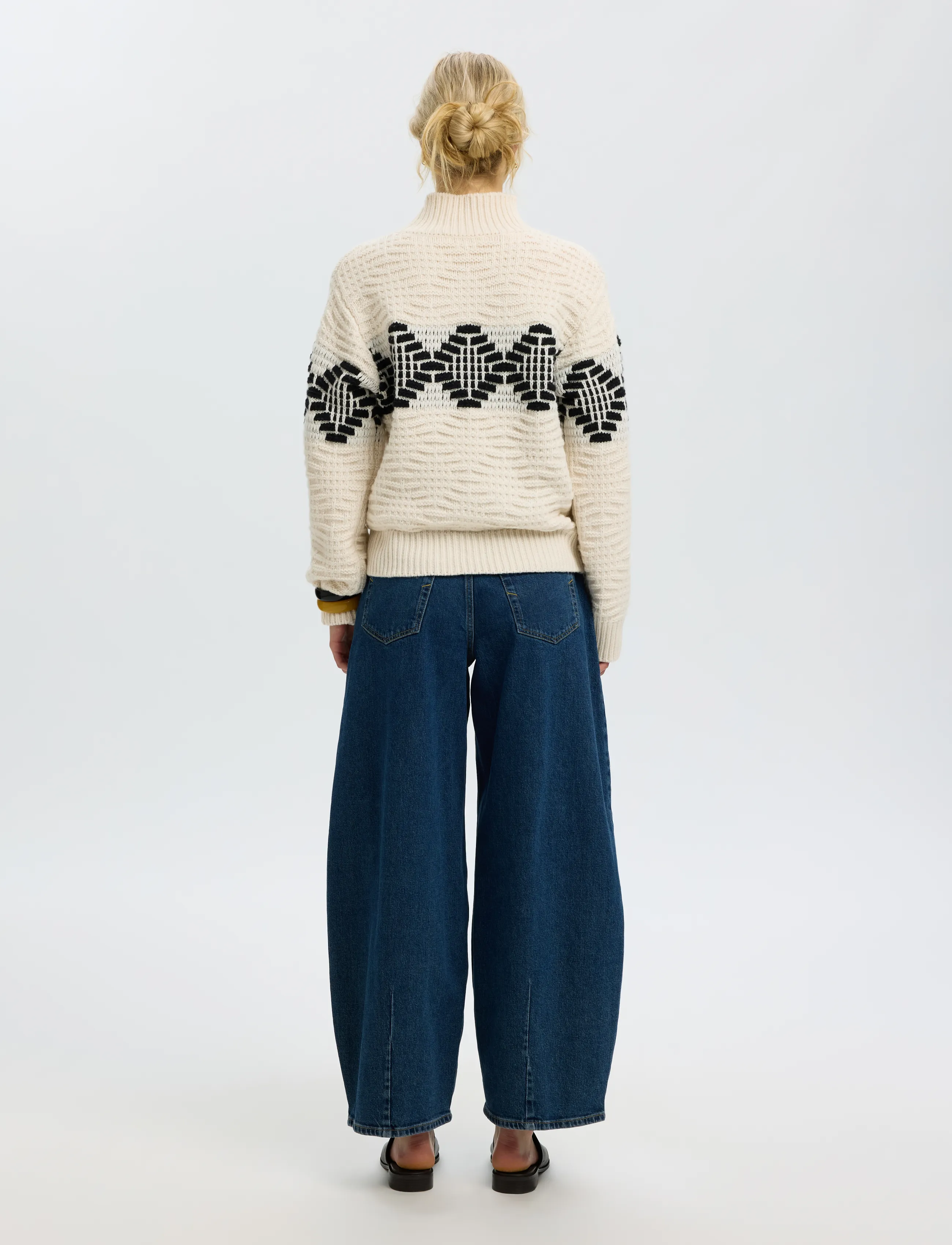 Selected - SLWLILI LS KNIT HIGH NECK - stickade tröjor - egret - 2