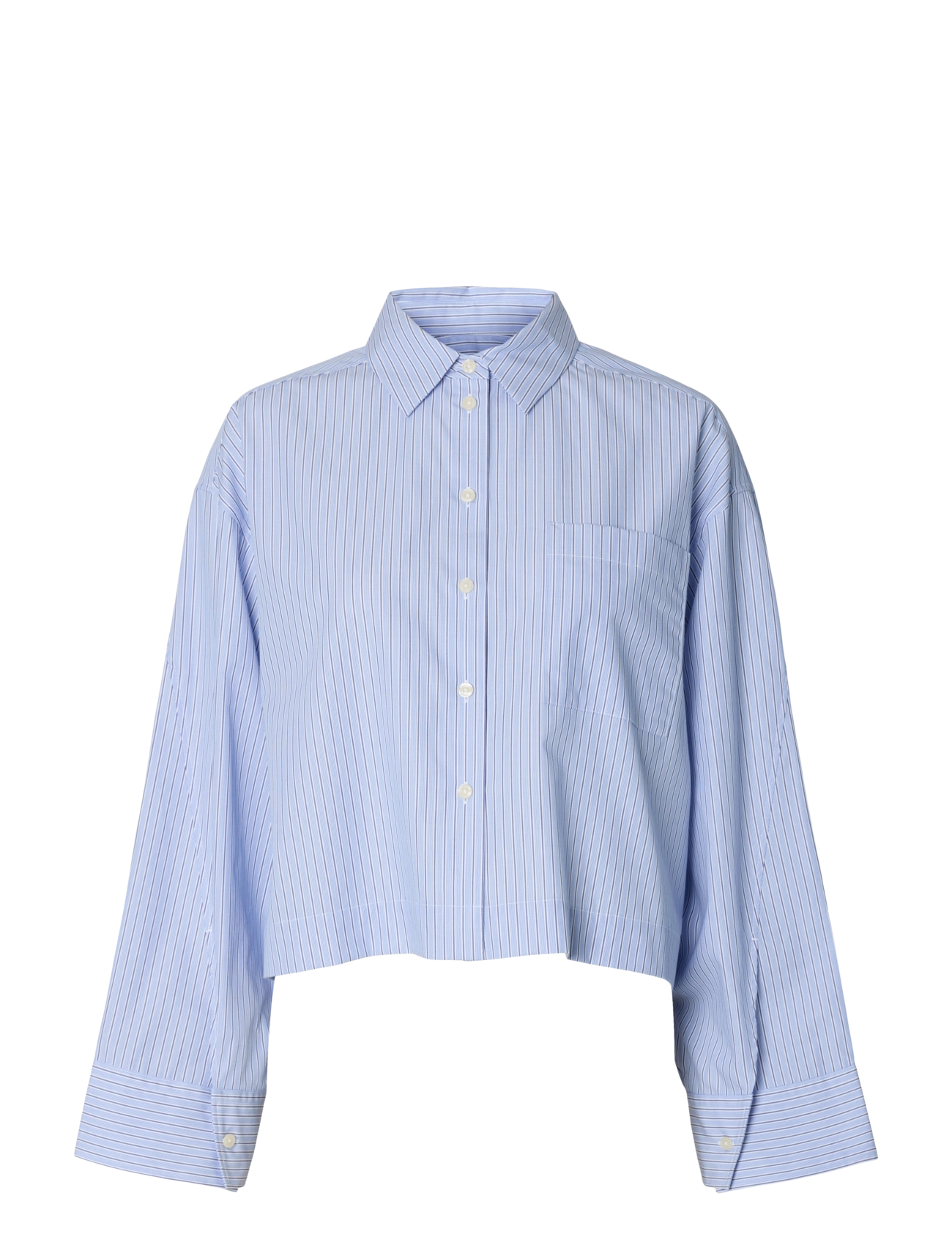 Selected - SLWDANNIE LS CROPPED BOXY SHIRT NOOS - langærmede skjorter - dark sapphire - 1